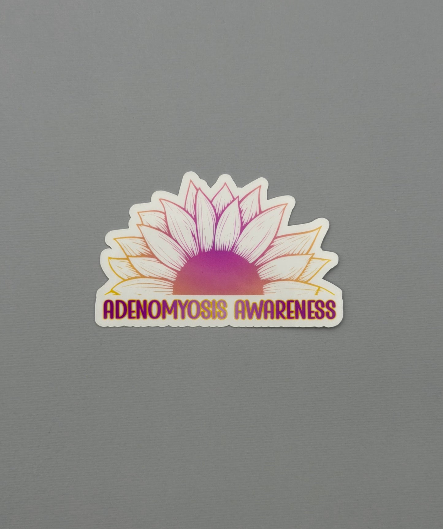 Adenomyosis Awareness Sunflower Sticker or Magnet