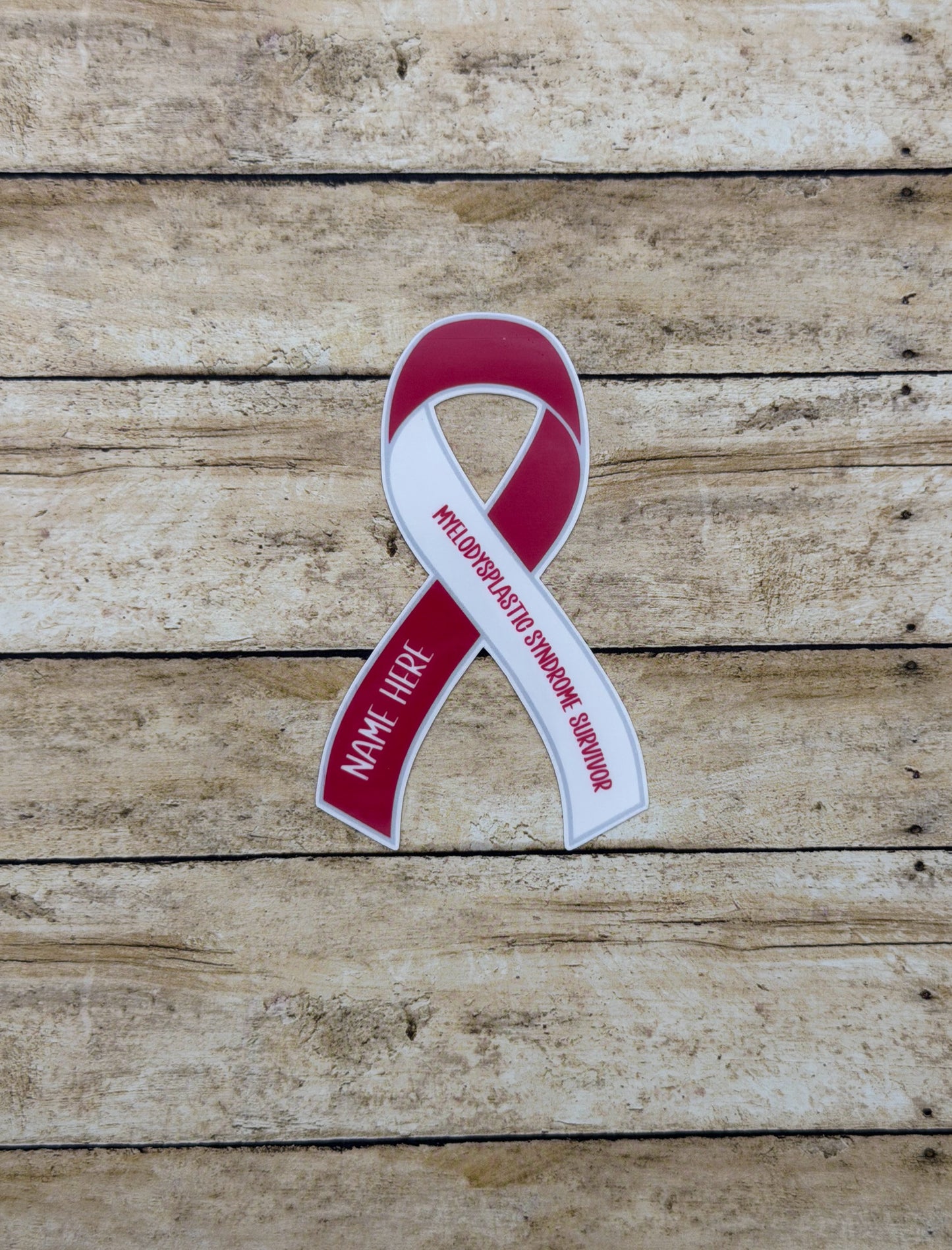 Myelodysplastic Syndrome Survivor Custom Ribbon Sticker or Magnet