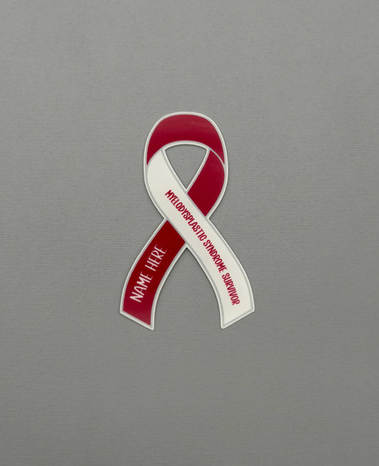Myelodysplastic Syndrome Survivor Custom Ribbon Sticker or Magnet