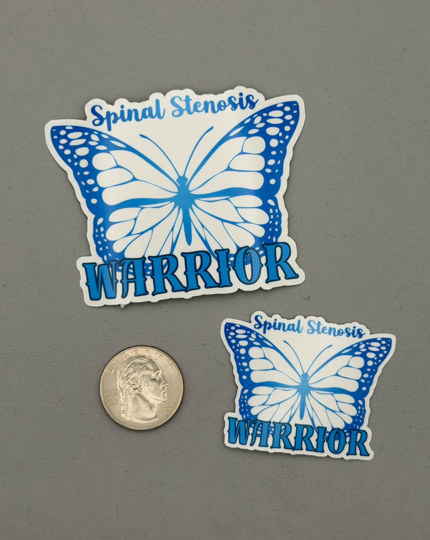 Spinal Stenosis Warrior Butterfly Sticker