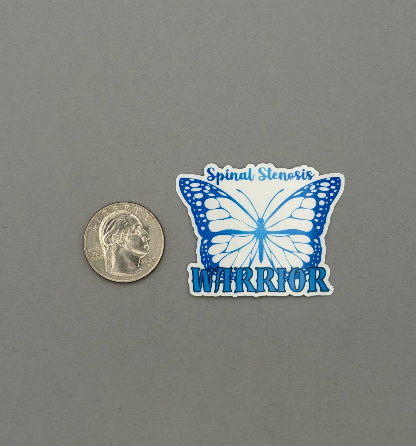 Spinal Stenosis Warrior Butterfly Sticker