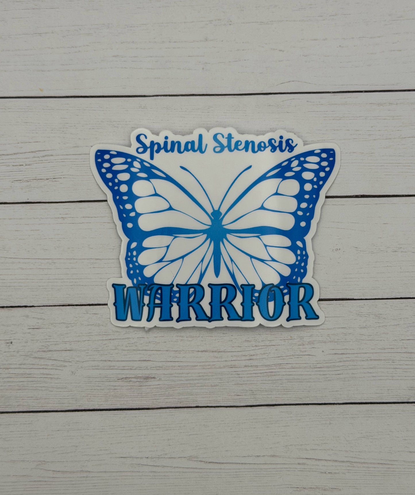 Spinal Stenosis Warrior Butterfly Sticker