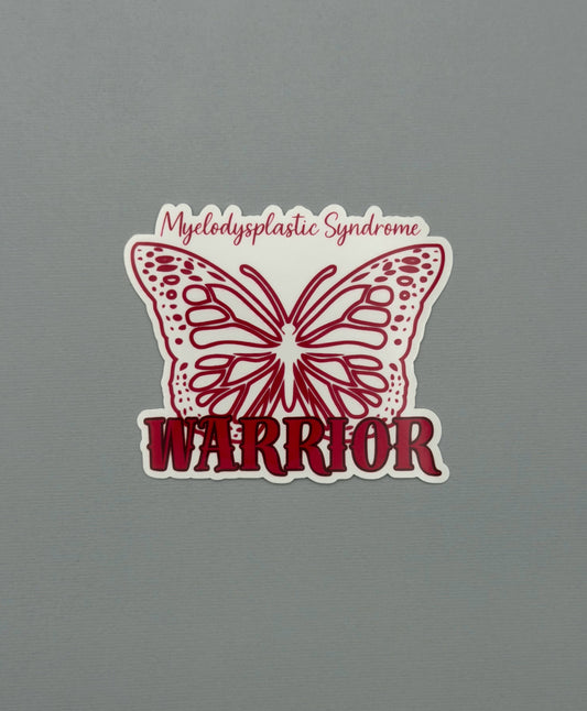 Myelodysplastic Syndrome Warrior Butterfly Sticker or Magnet