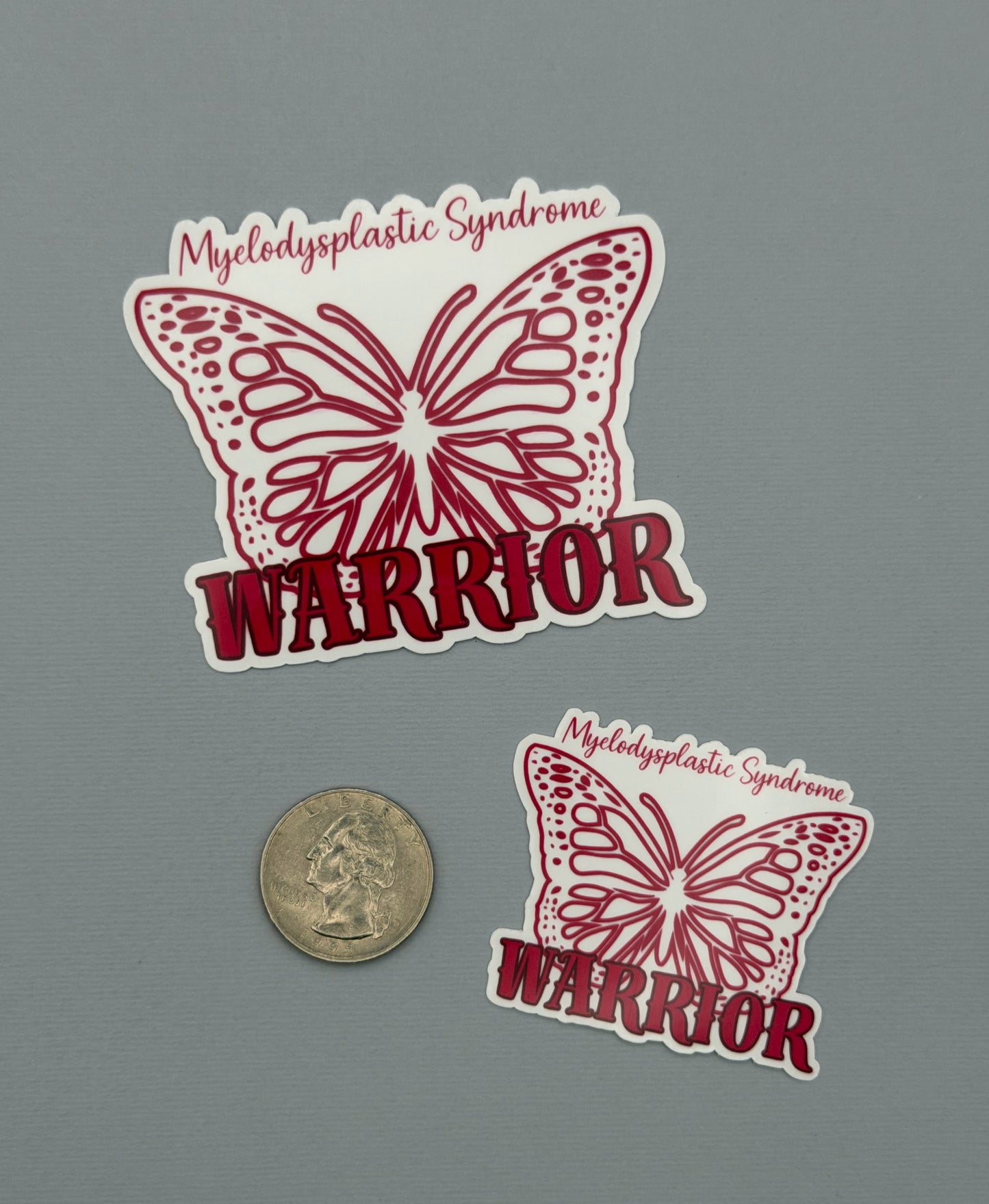 Myelodysplastic Syndrome Warrior Butterfly Sticker or Magnet