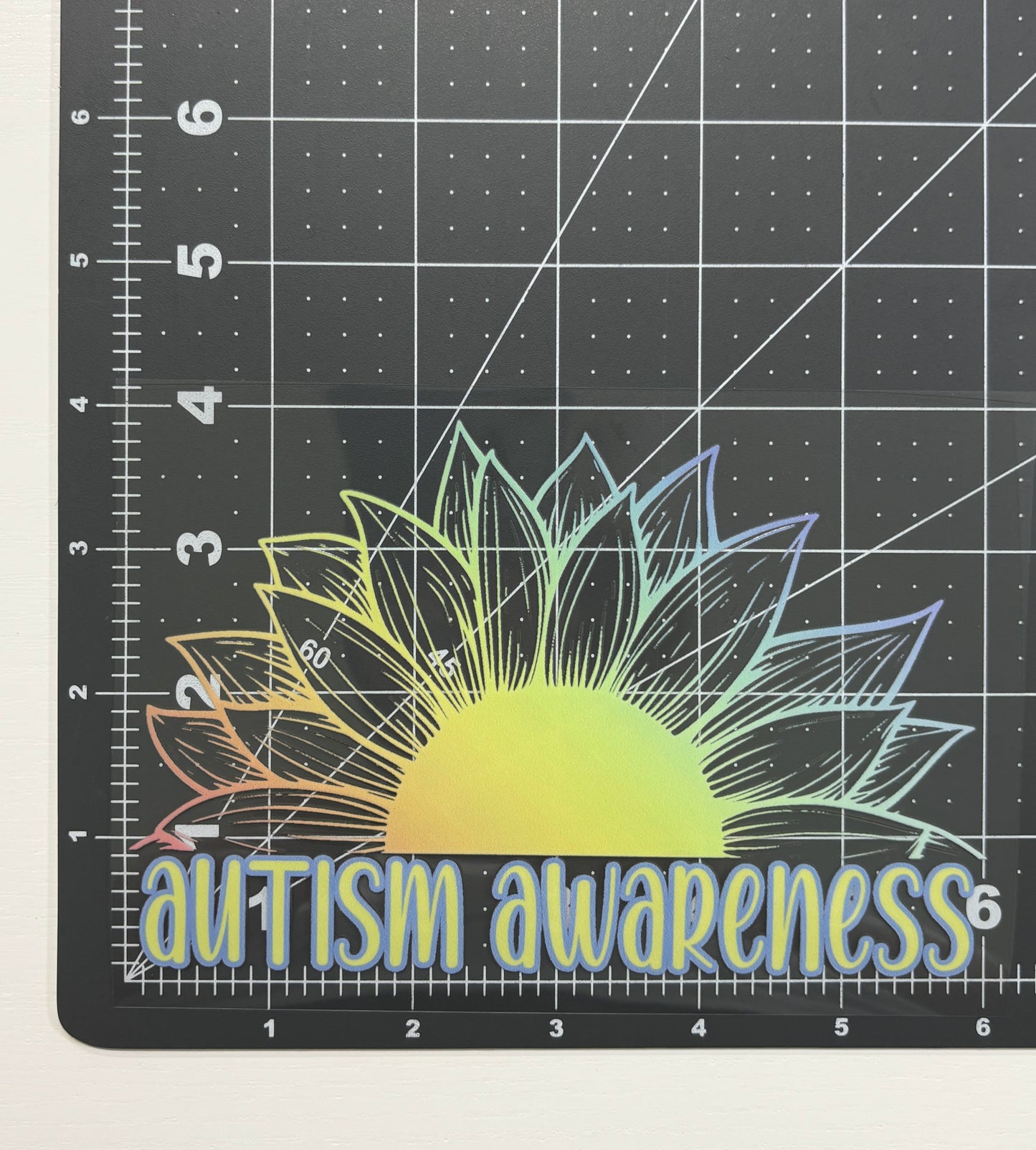 Autism Awareness Sunflower Car Decal