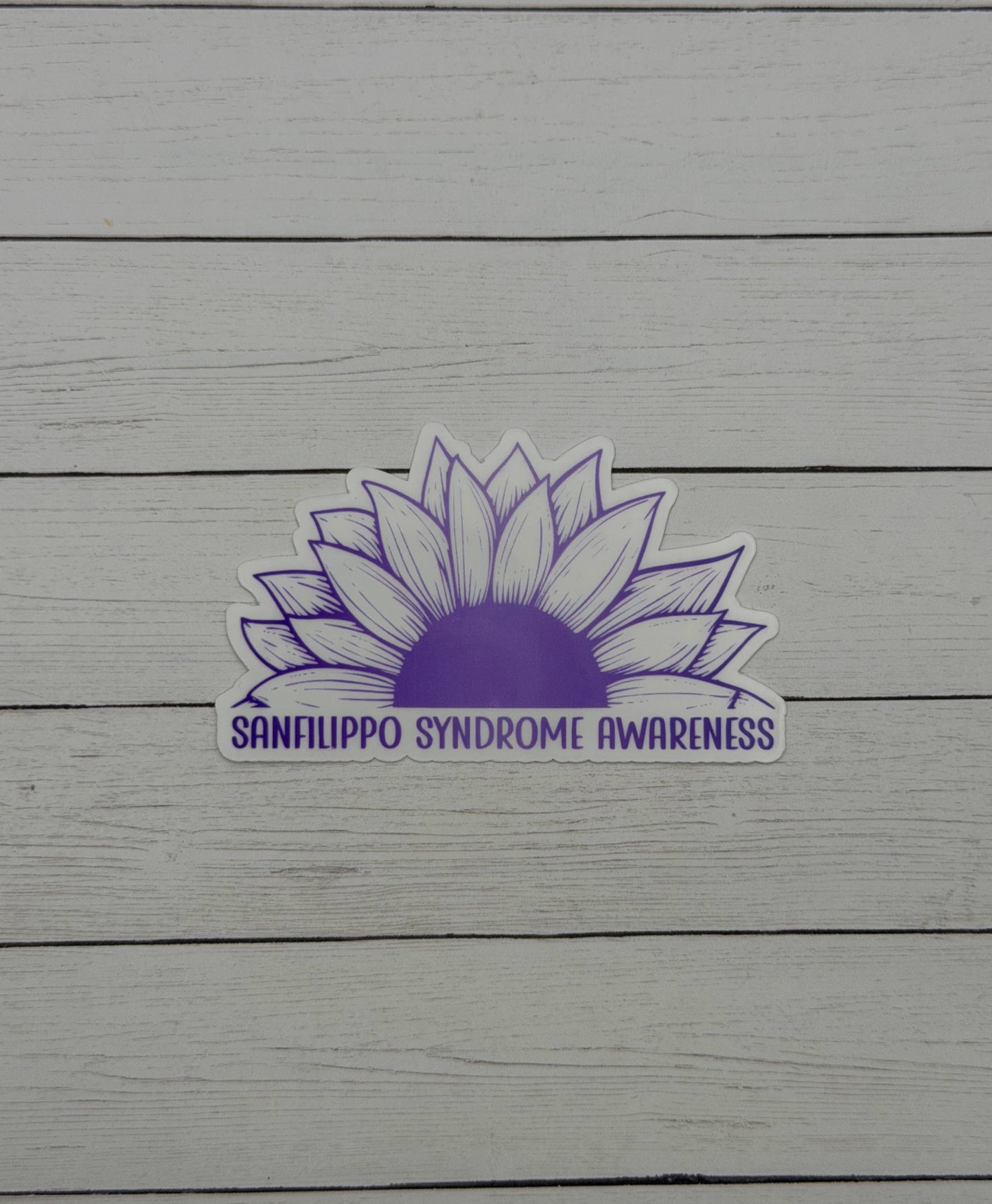 Sanfilippo Syndrome Awareness Sunflower Sticker or Magnet