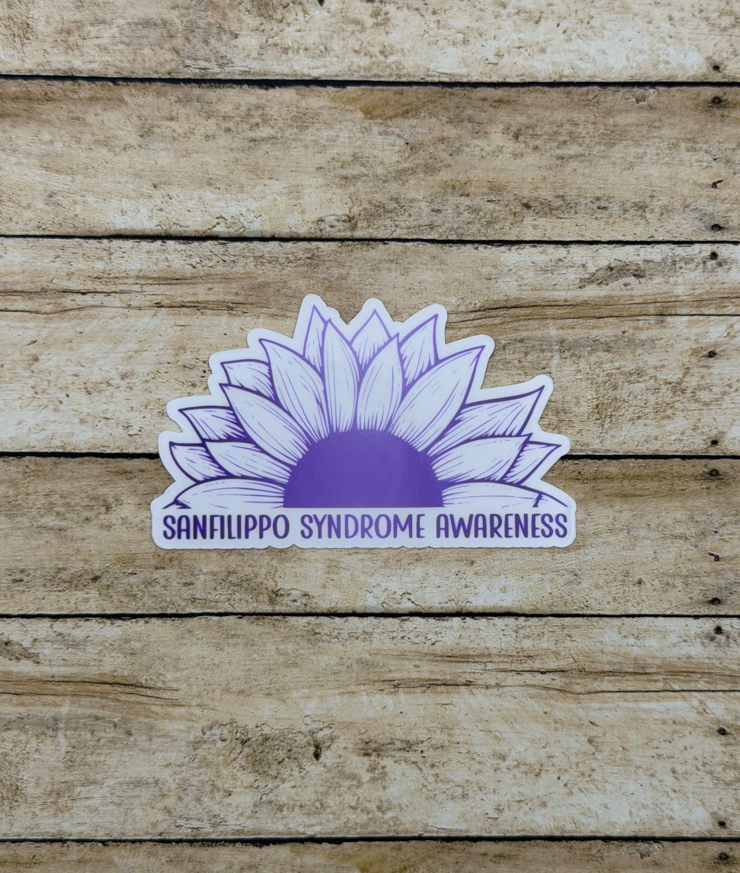 Sanfilippo Syndrome Awareness Sunflower Sticker or Magnet