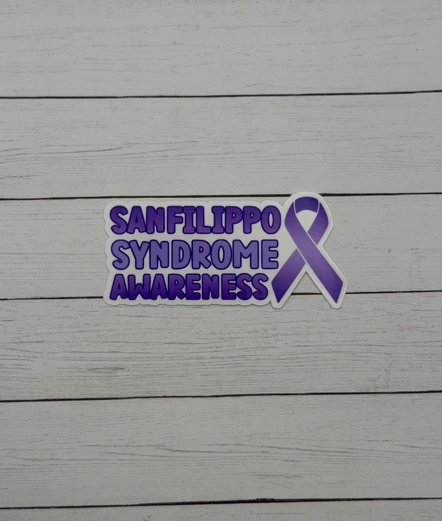 Sanfilippo Syndrome Awareness with Ribbon Sticker or Magnet