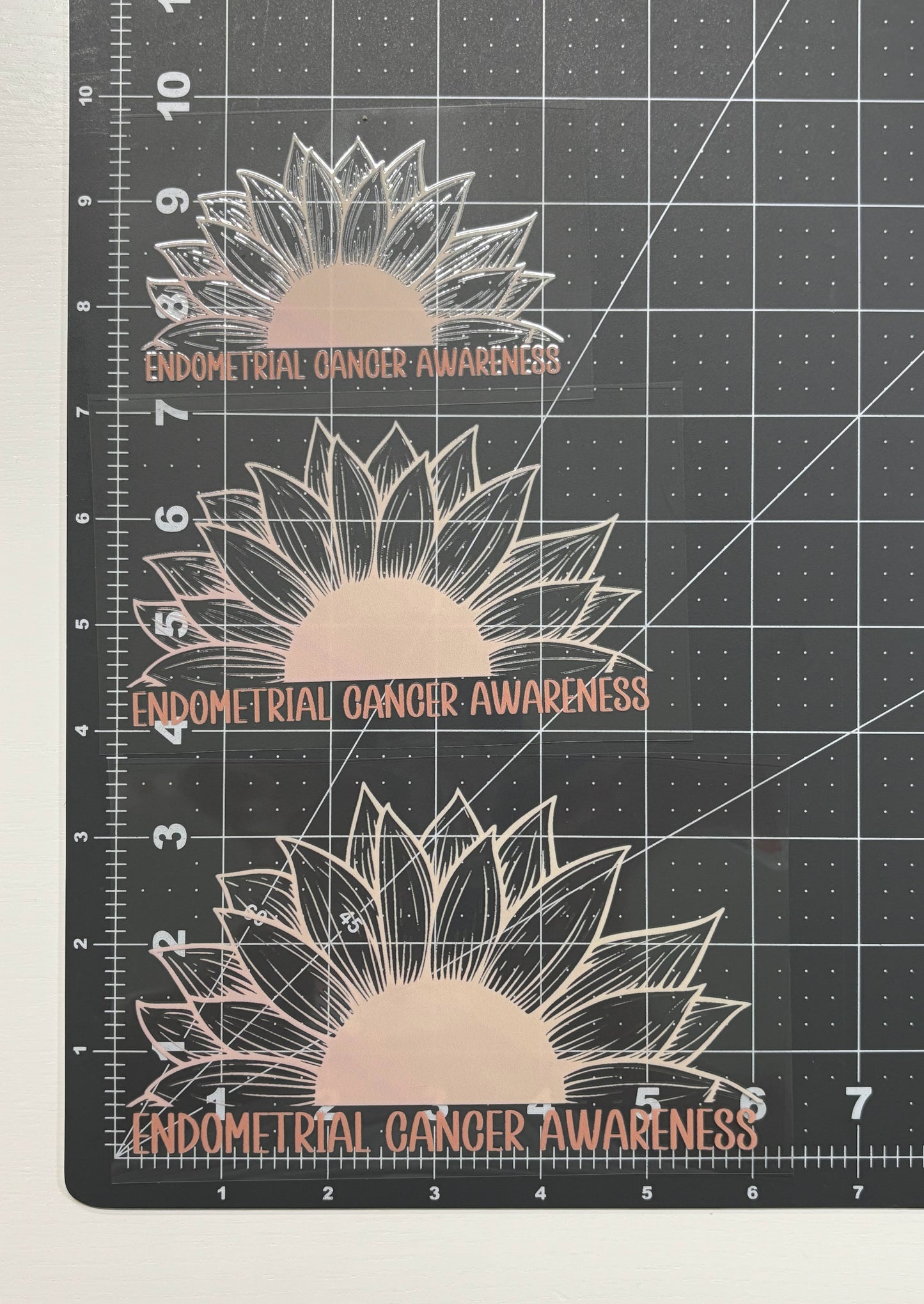Endometrial Cancer Awareness Sunflower Car Decal