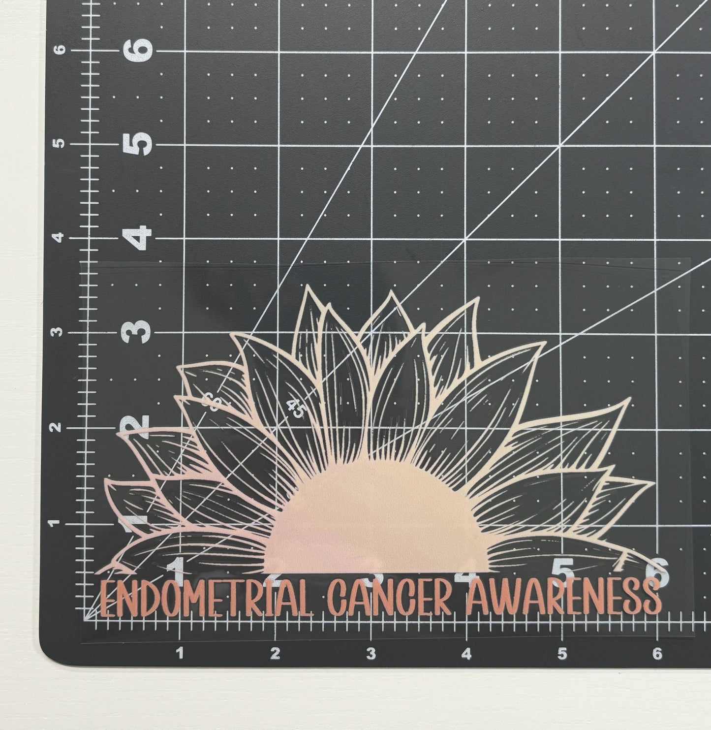 Endometrial Cancer Awareness Sunflower Car Decal