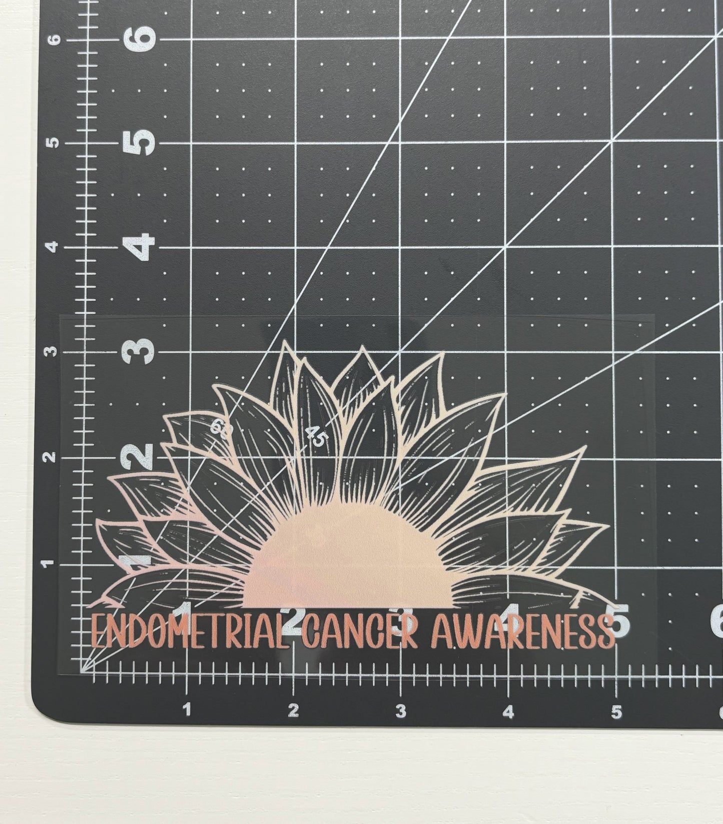 Endometrial Cancer Awareness Sunflower Car Decal