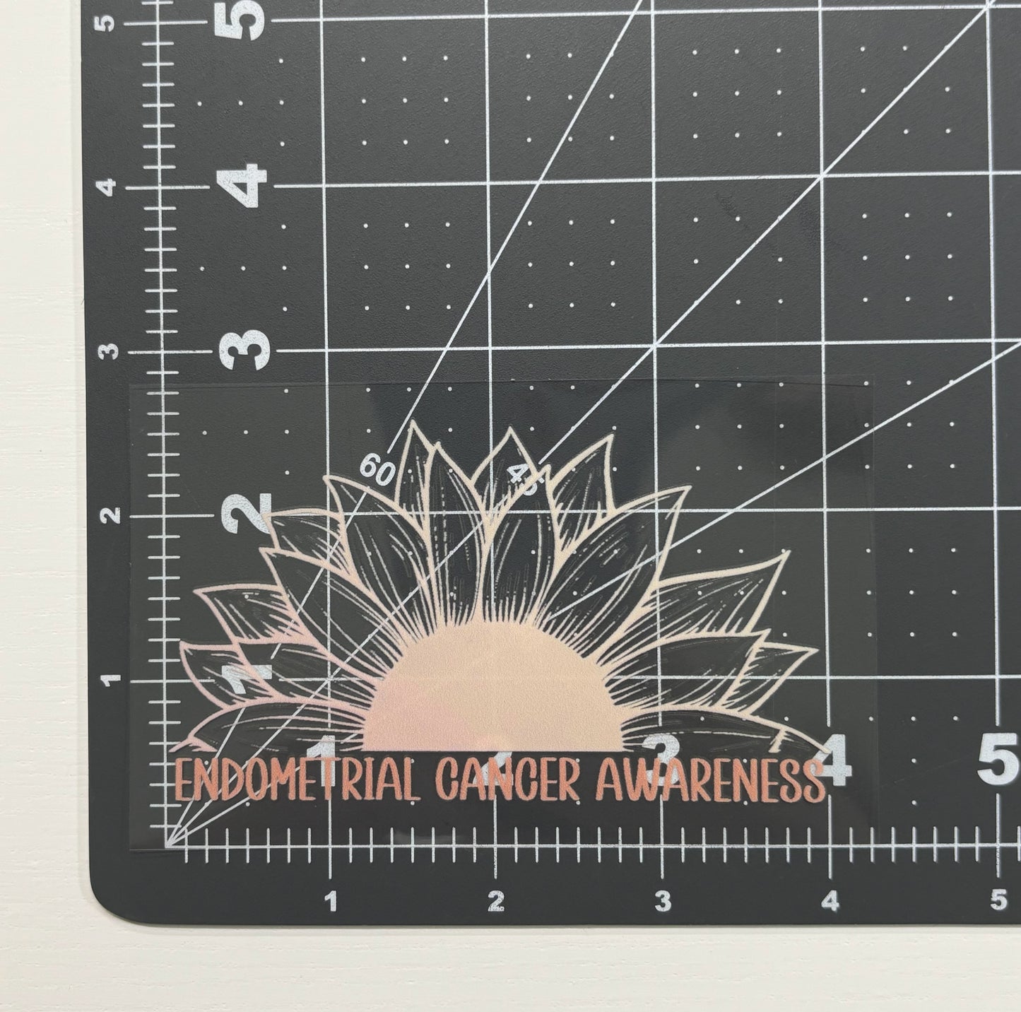 Endometrial Cancer Awareness Sunflower Car Decal