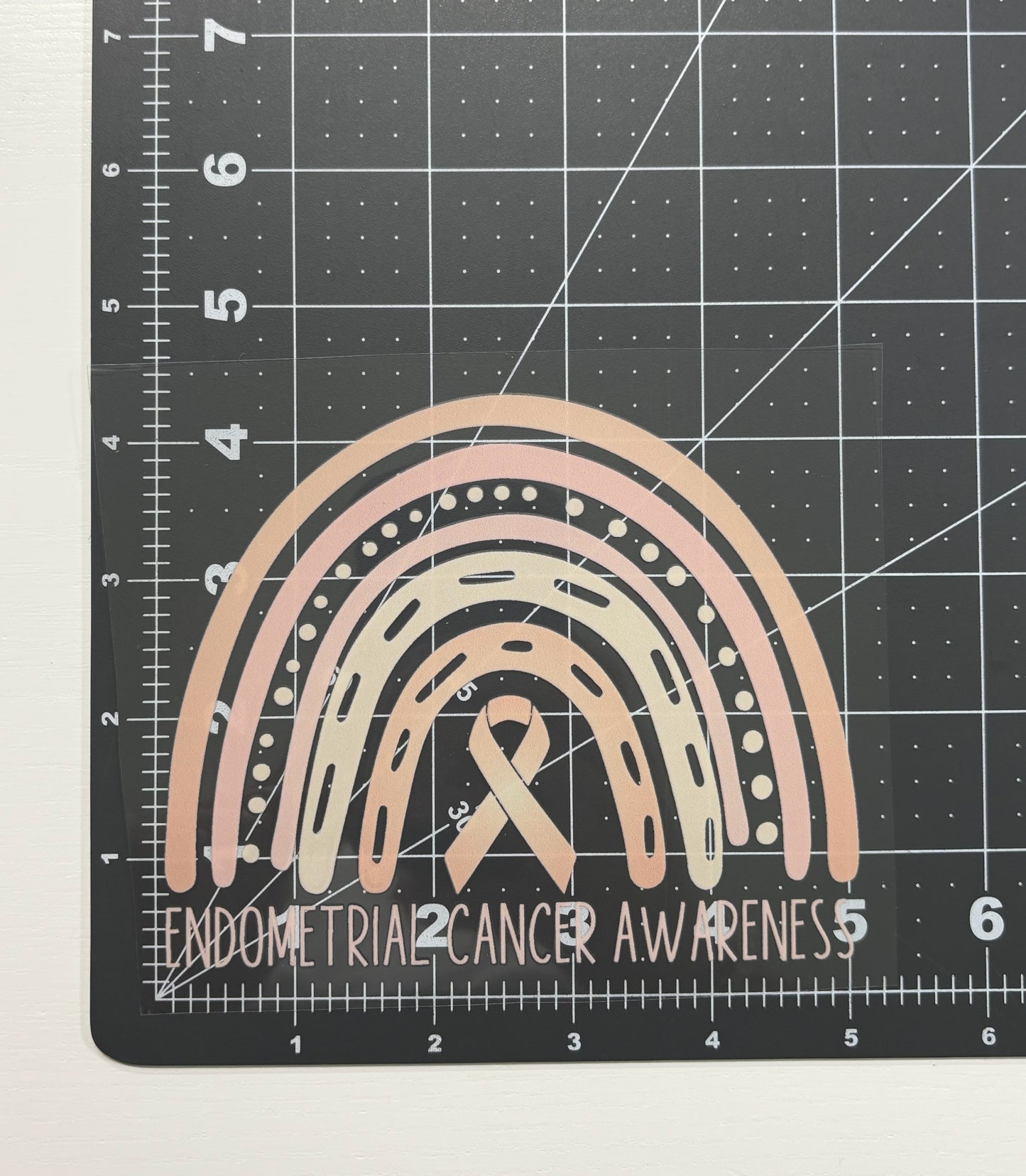 Endometrial Cancer Awareness Rainbow Car Decal