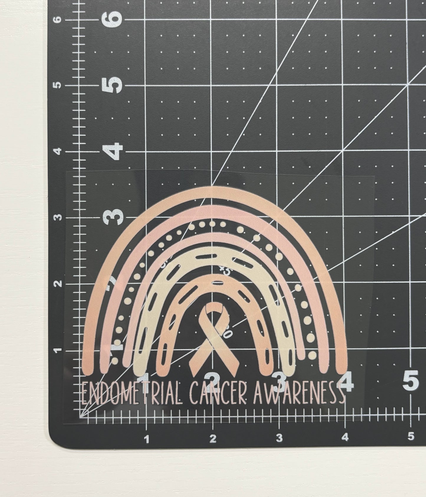 Endometrial Cancer Awareness Rainbow Car Decal