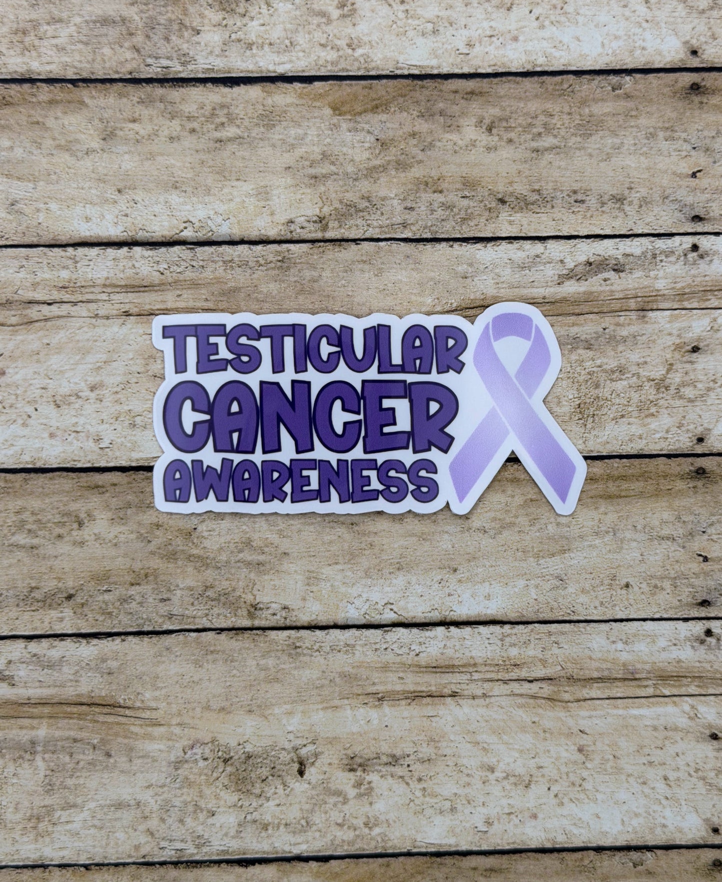 Testicular Cancer Awareness with Ribbon Sticker