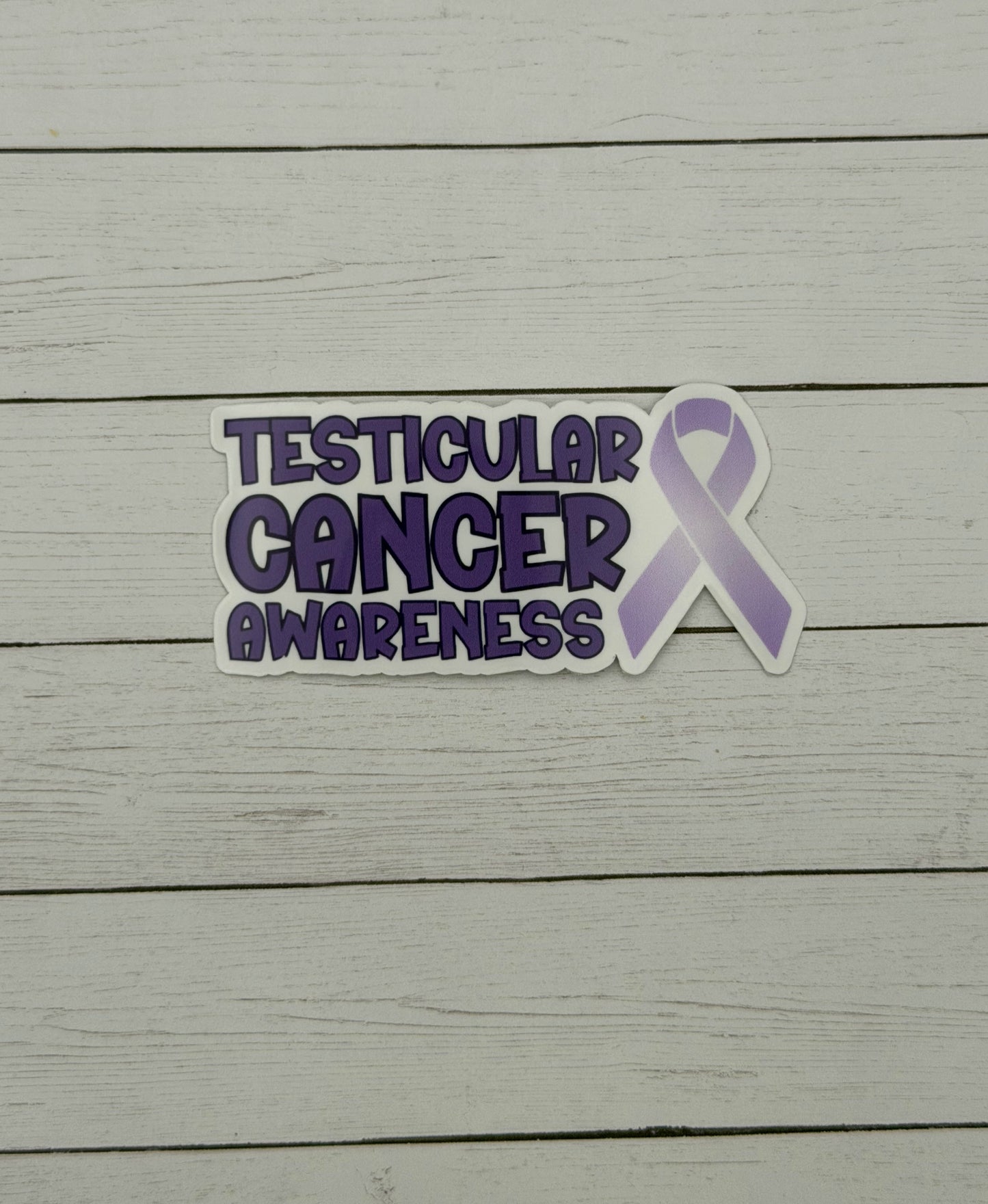 Testicular Cancer Awareness with Ribbon Sticker