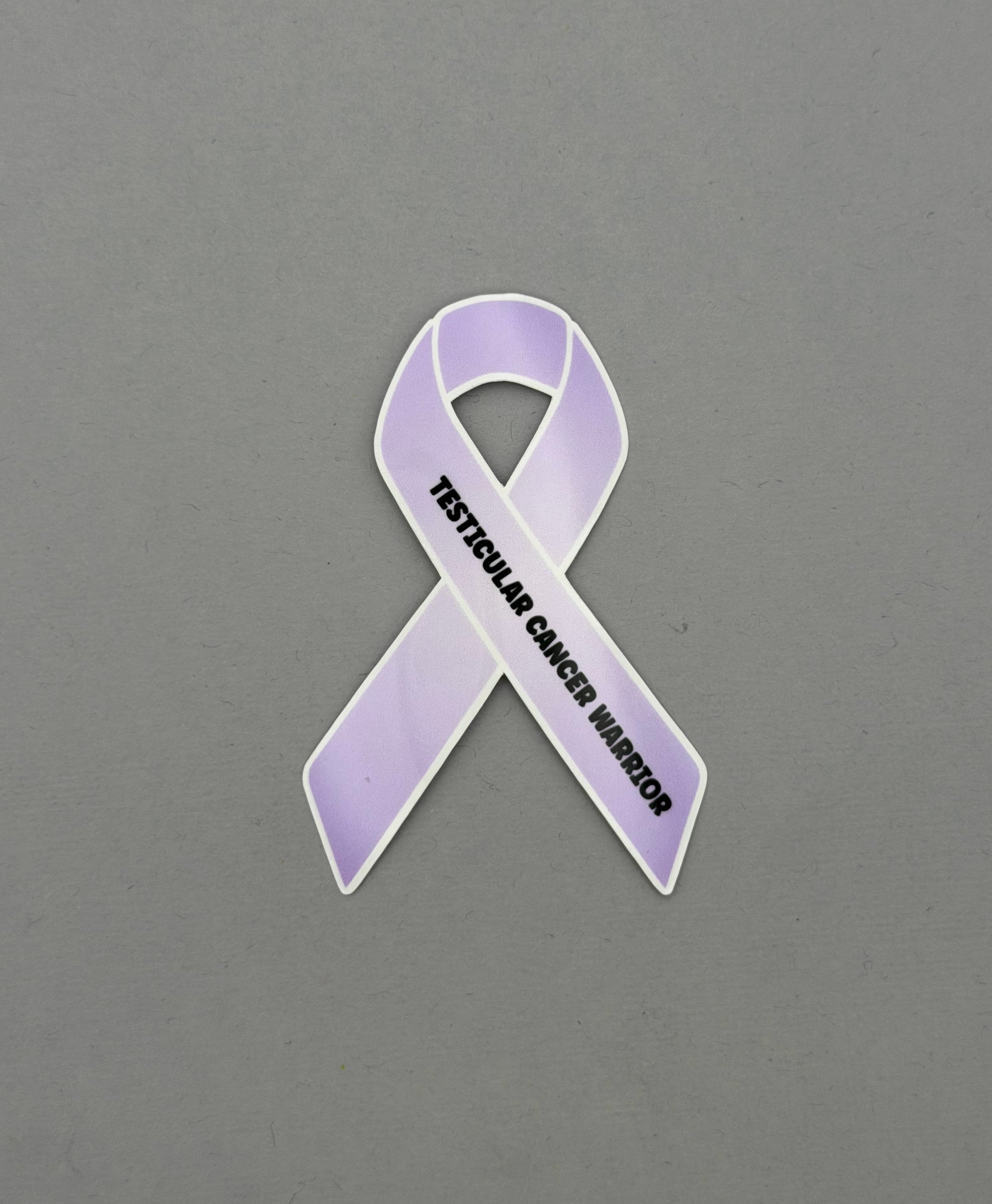 Testicular Cancer Warrior Ribbon Sticker – Made with Monday