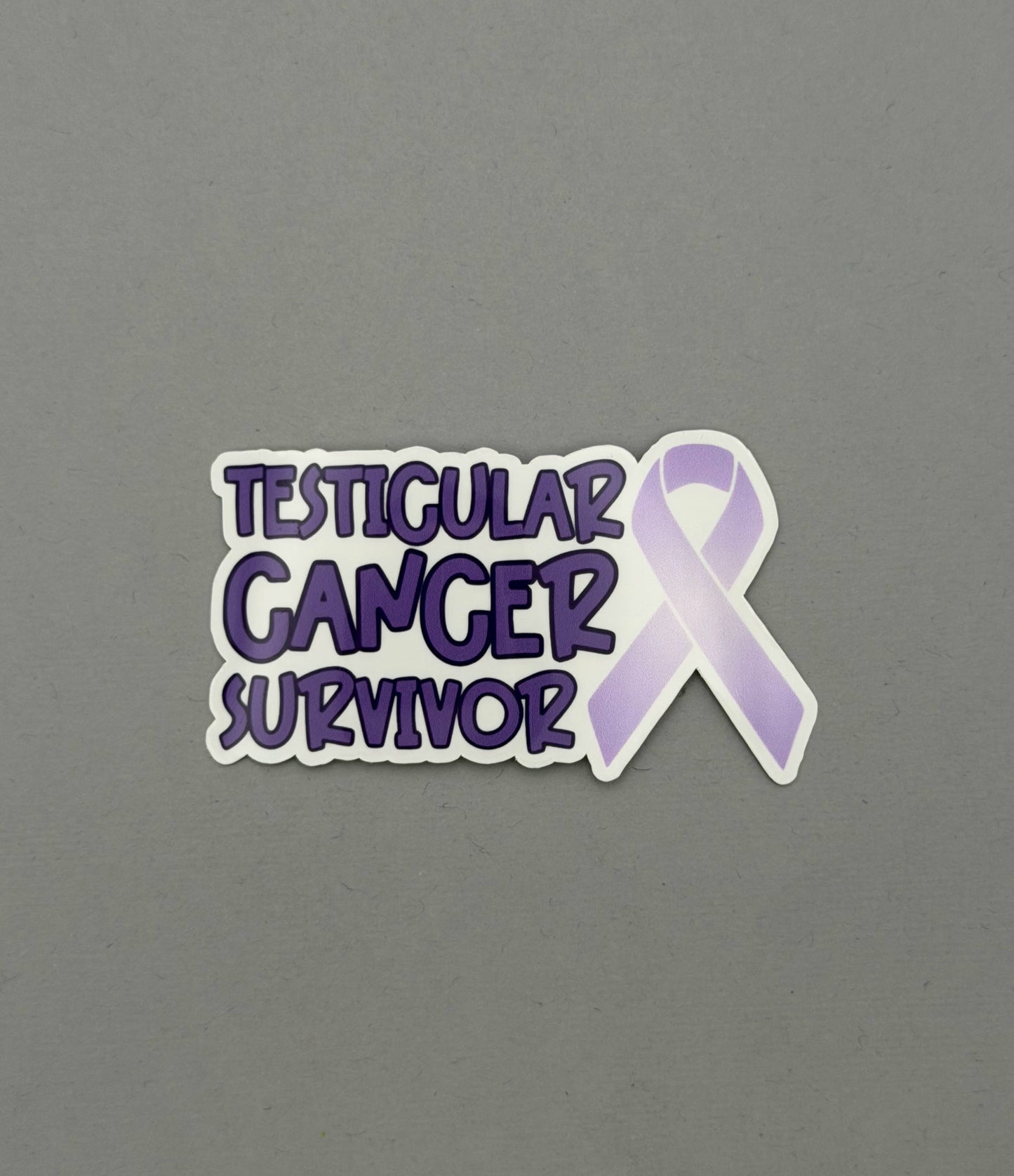 Testicular Cancer Survivor with Ribbon Sticker