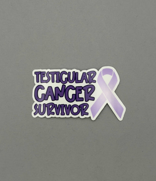Testicular Cancer Survivor with Ribbon Sticker