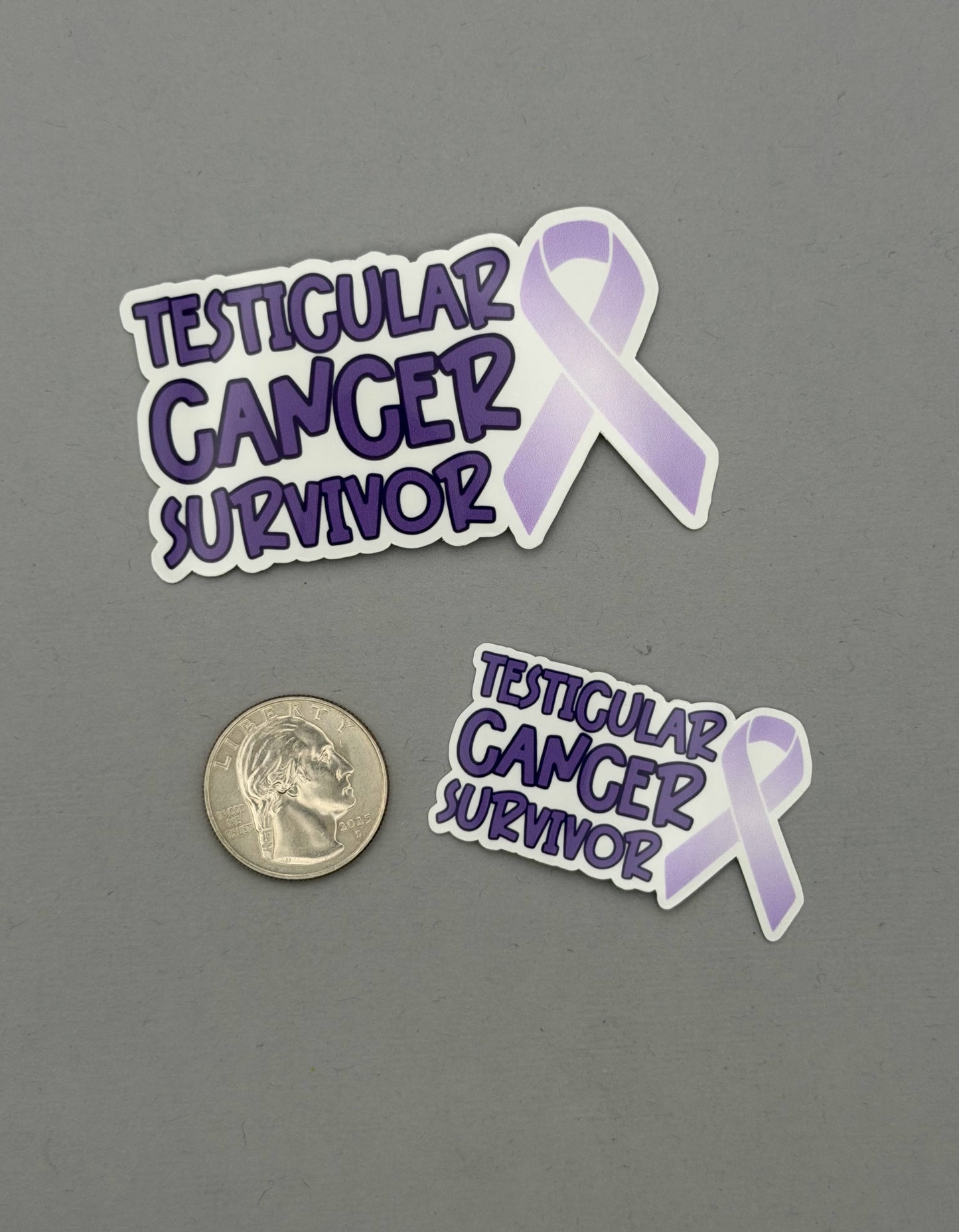 Testicular Cancer Survivor with Ribbon Sticker