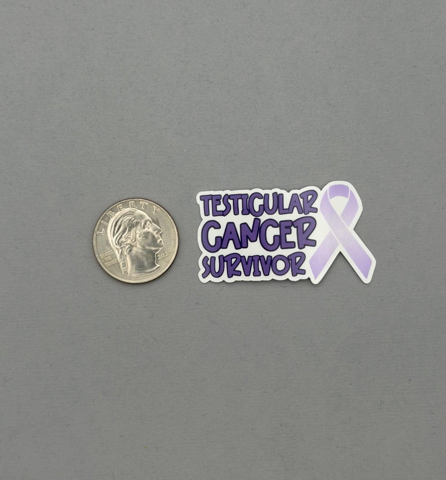Testicular Cancer Survivor with Ribbon Sticker