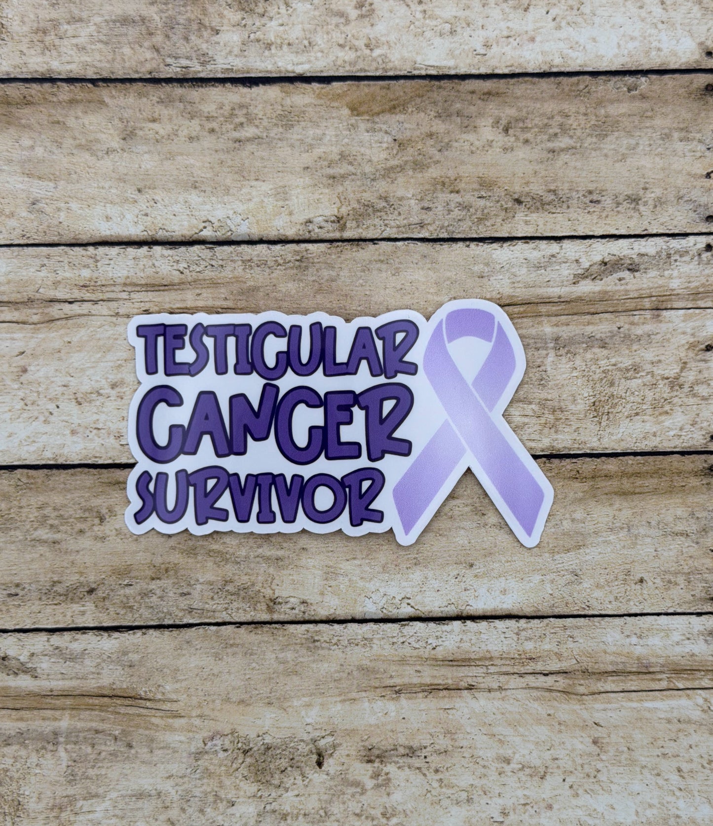 Testicular Cancer Survivor with Ribbon Sticker