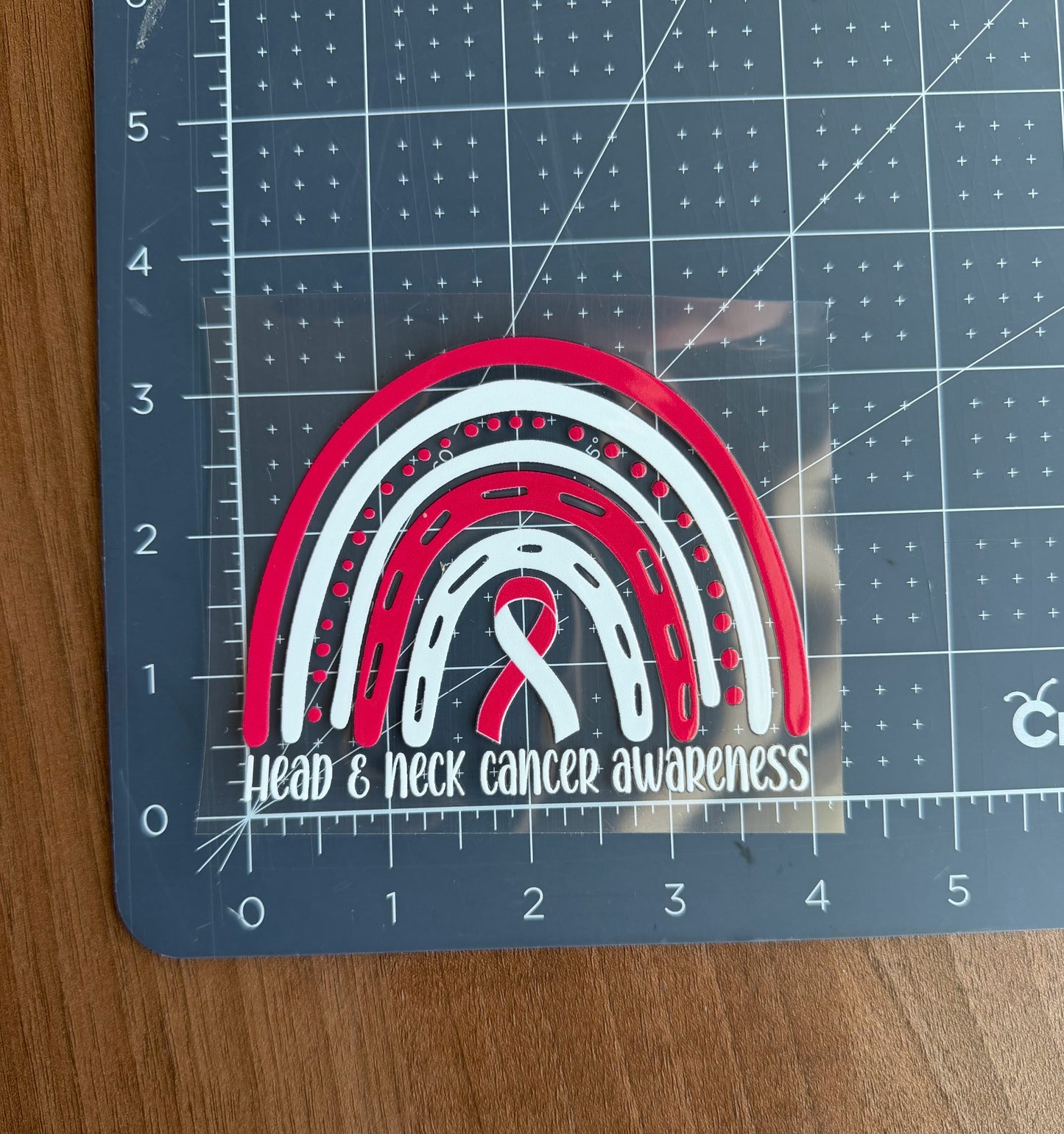Head & Neck Cancer Awareness Rainbow Car Decal