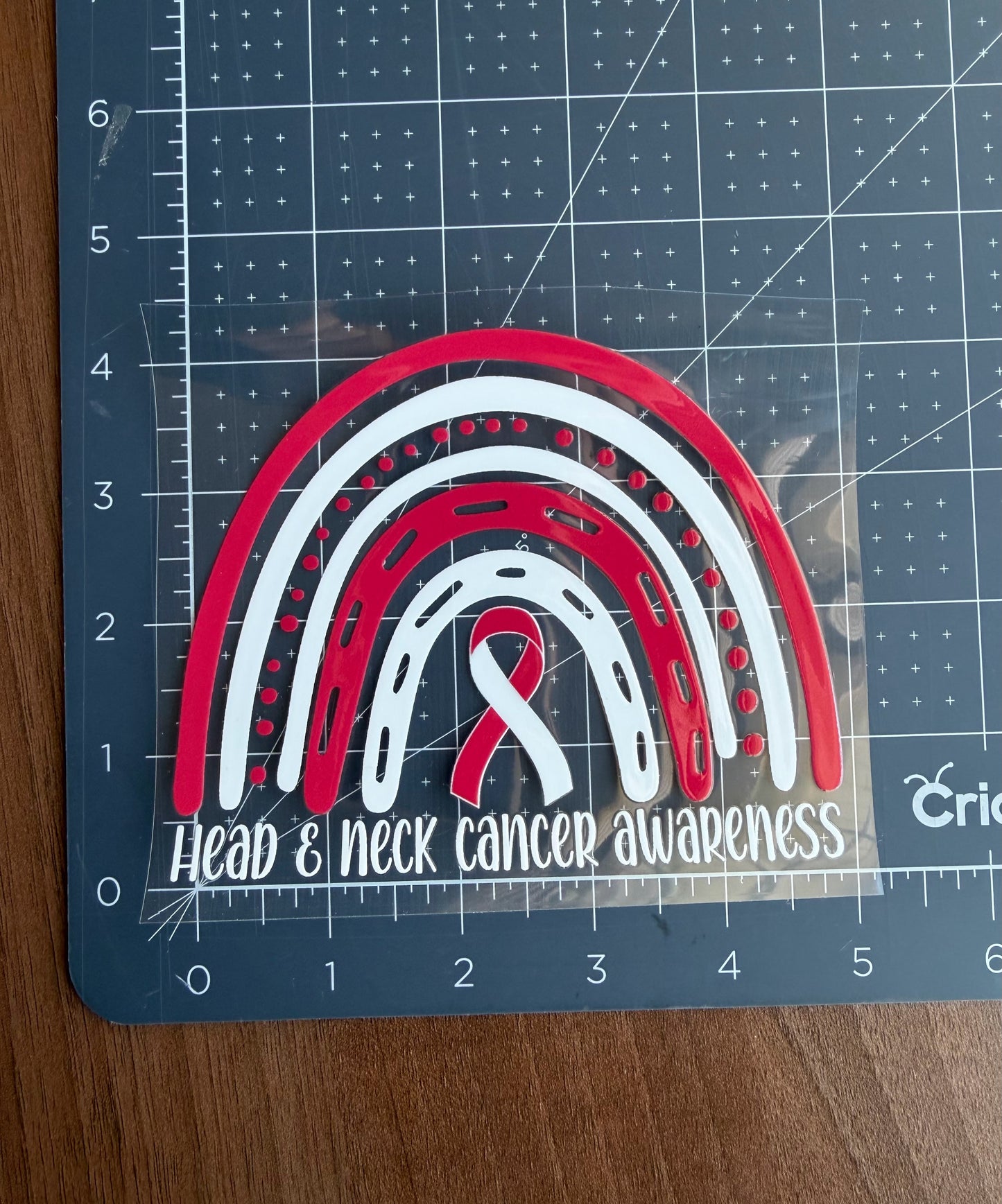 Head & Neck Cancer Awareness Rainbow Car Decal