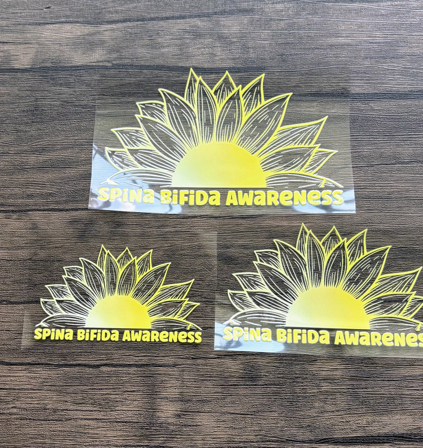 Spina Bifida Awareness Sunflower Car Decal