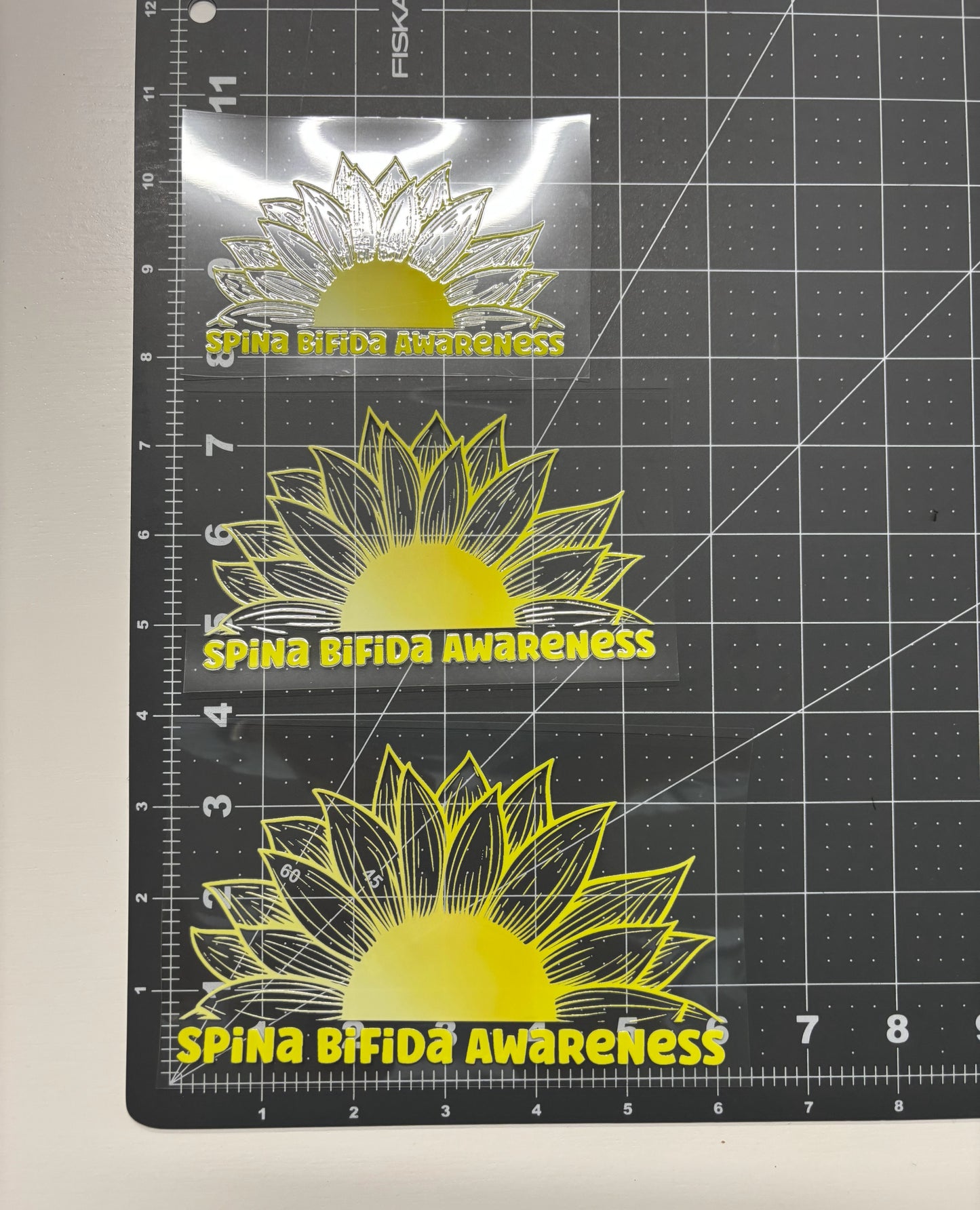 Spina Bifida Awareness Sunflower Car Decal