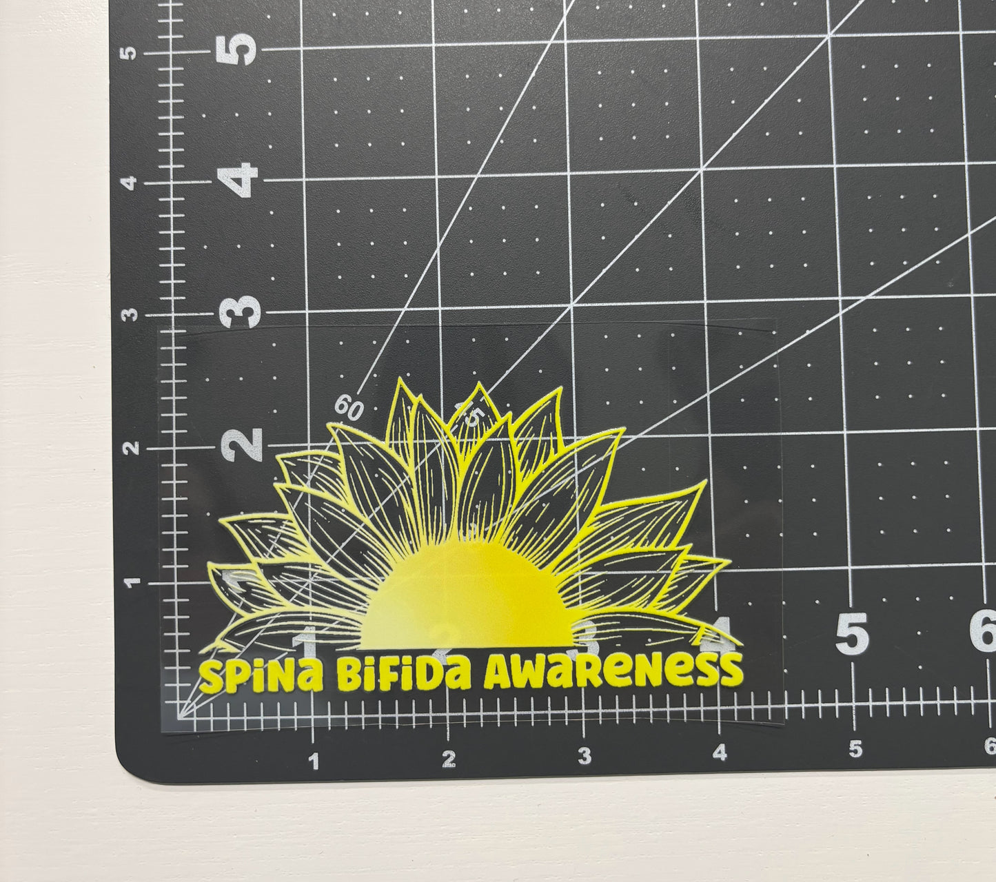 Spina Bifida Awareness Sunflower Car Decal