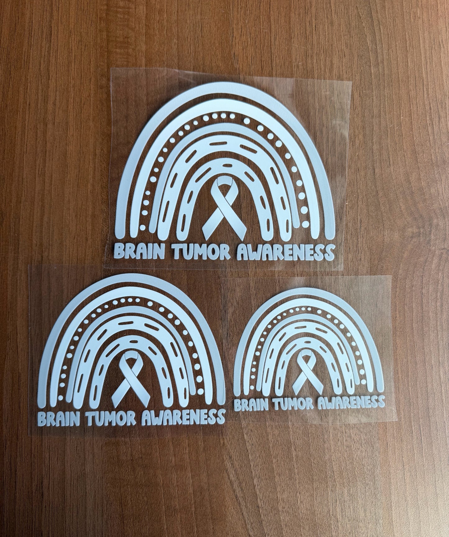 Brain Tumor Awareness Rainbow Car Decal