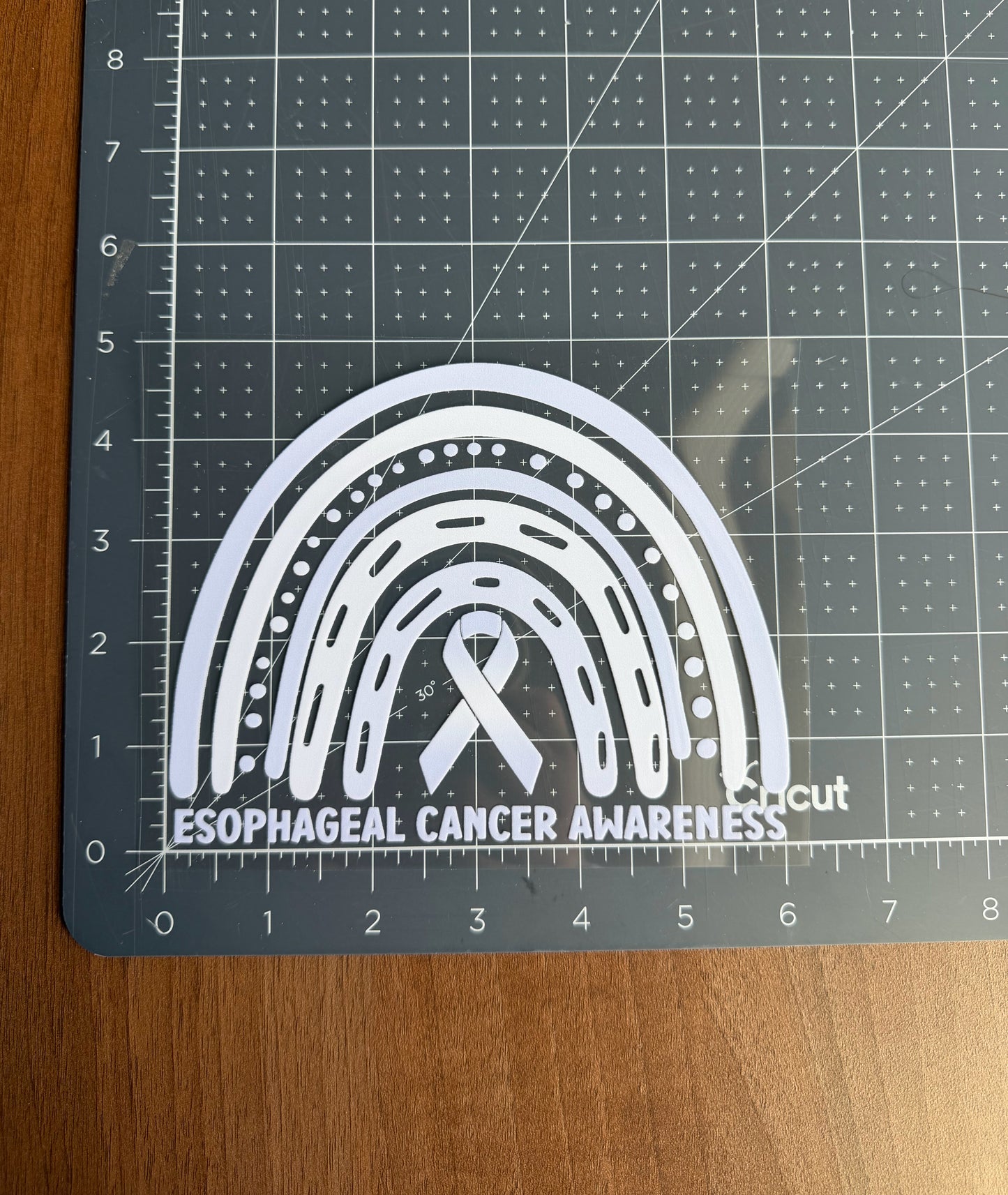 Esophageal Cancer Awareness Rainbow Car Decal