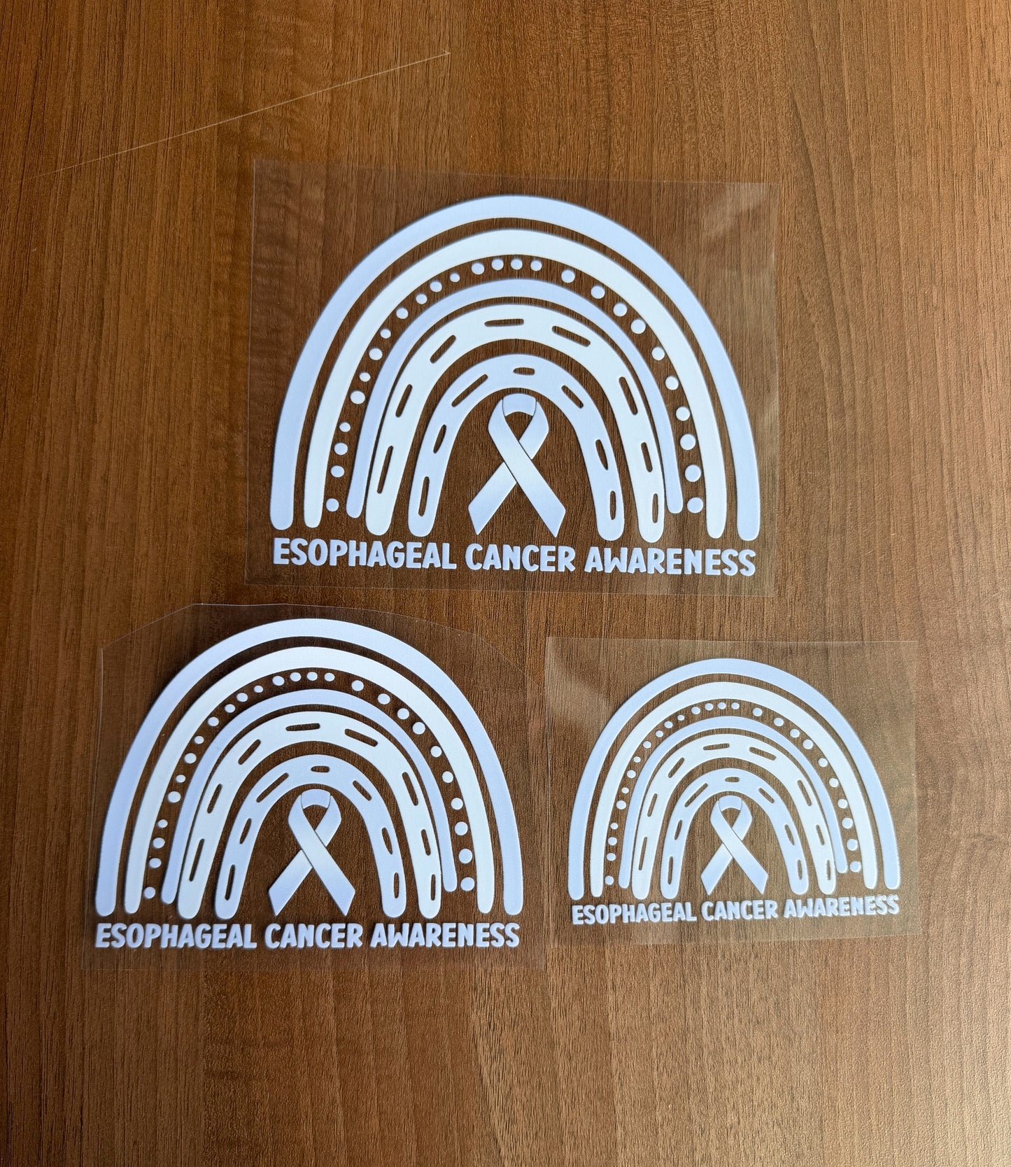 Esophageal Cancer Awareness Rainbow Car Decal