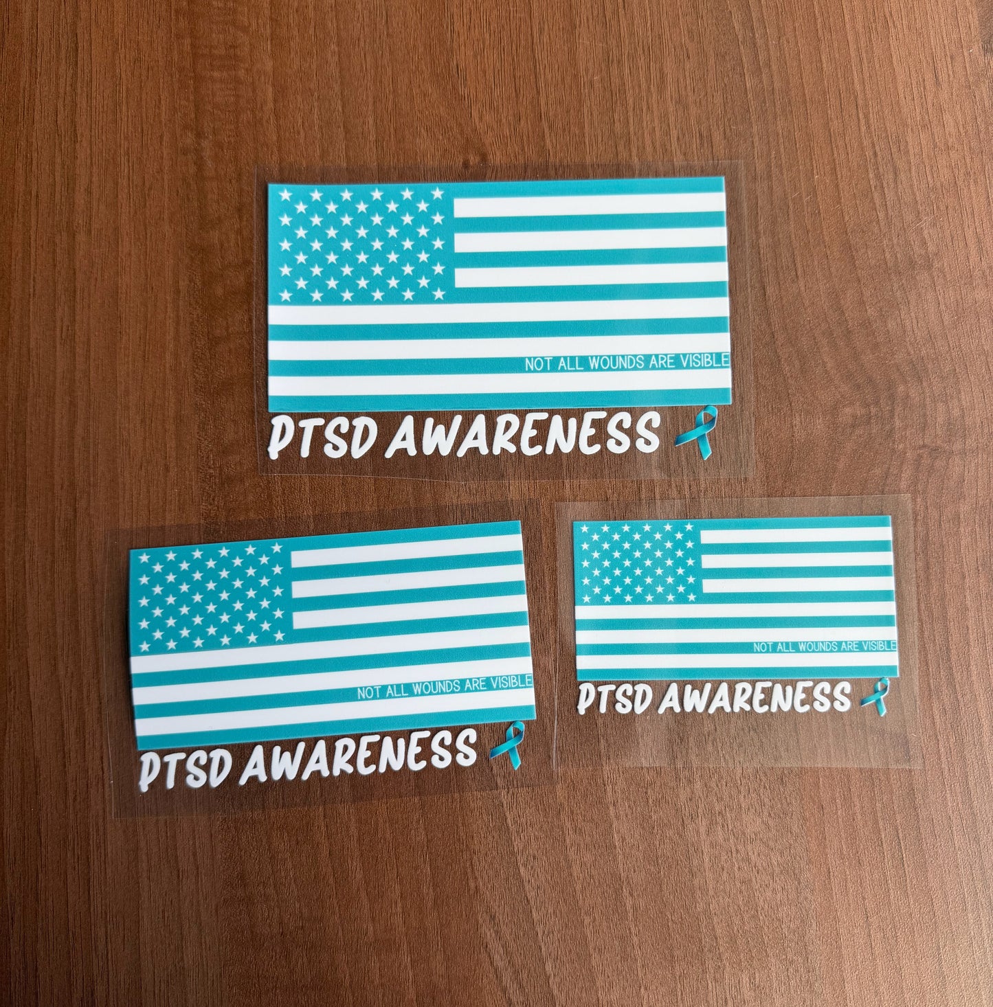 PTSD Awareness with Flag Car Decal