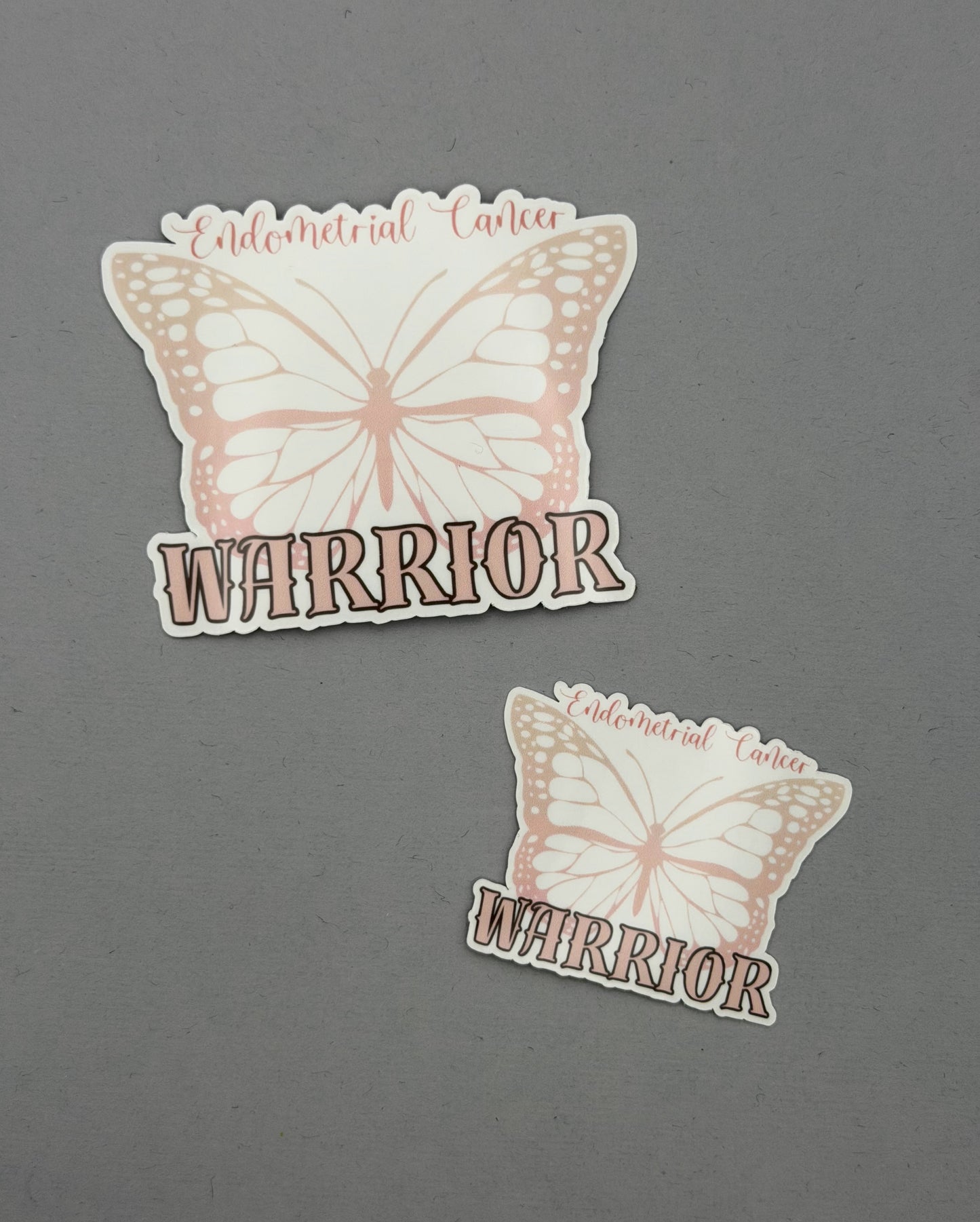 Endometrial Cancer Warrior Butterfly Sticker or Magnet