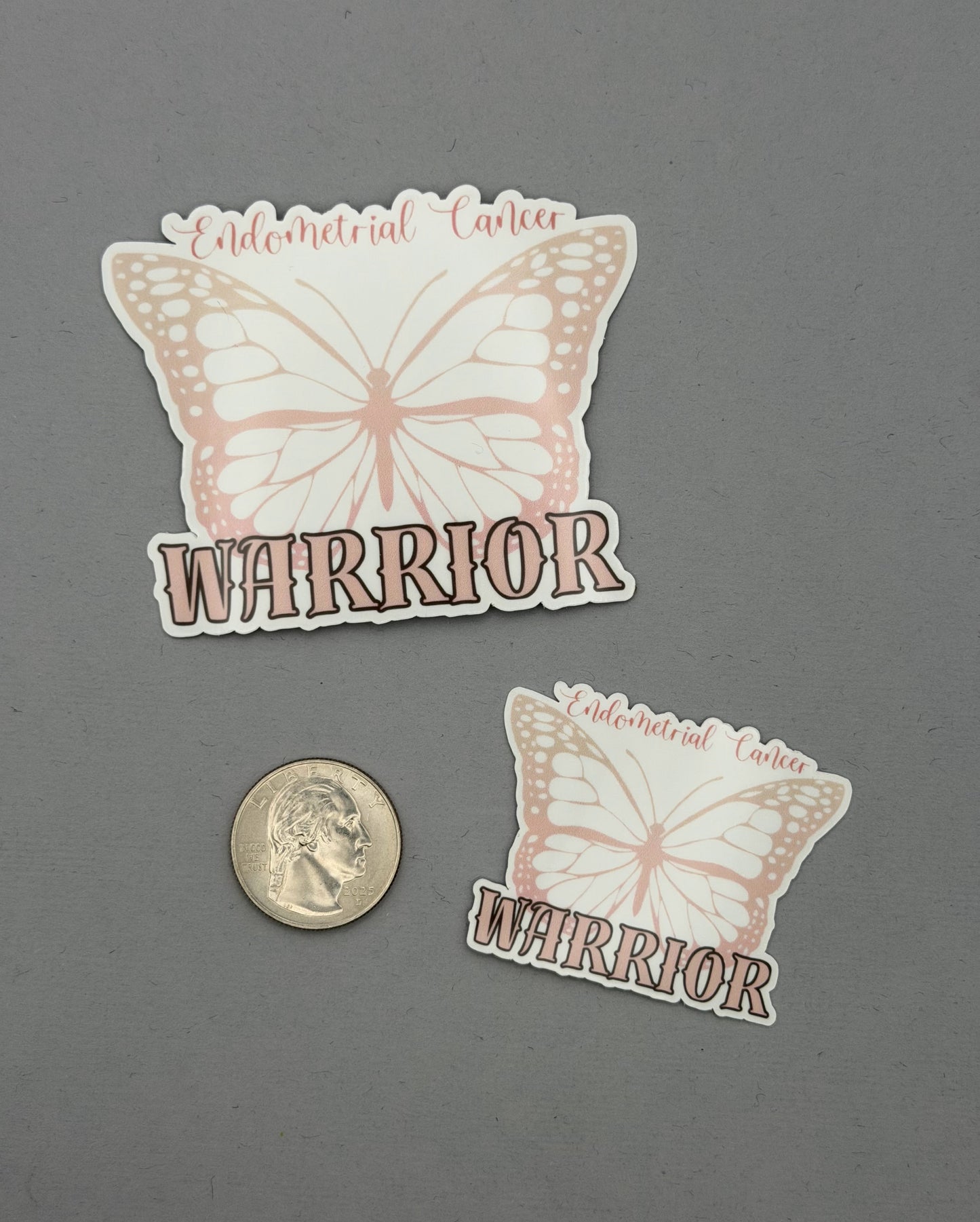Endometrial Cancer Warrior Butterfly Sticker or Magnet