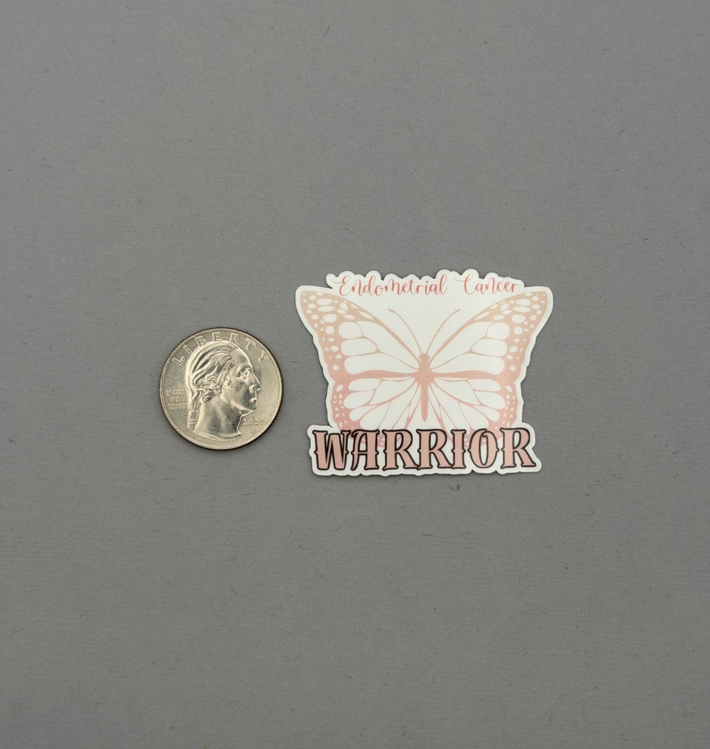Endometrial Cancer Warrior Butterfly Sticker or Magnet