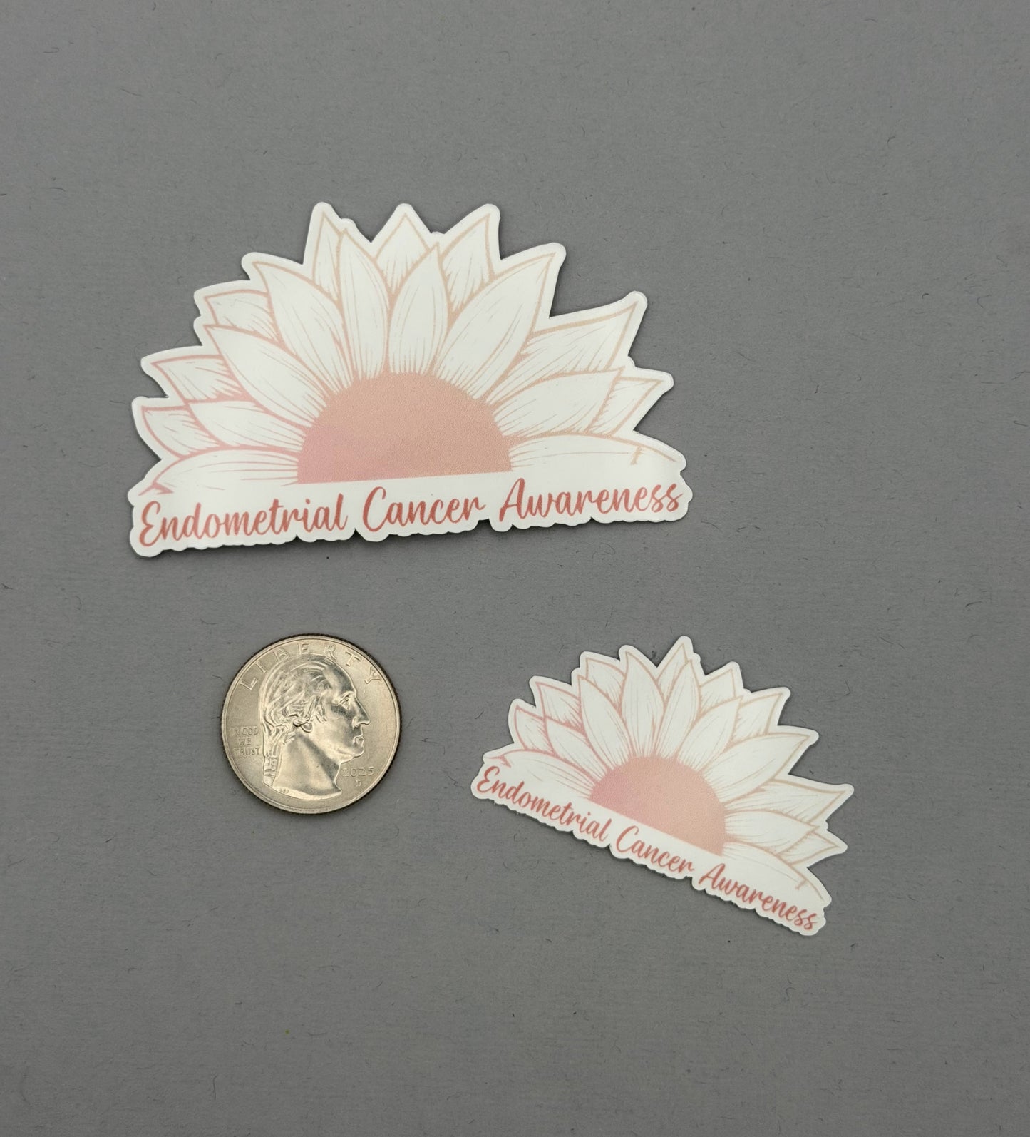 Endometrial Cancer Awareness Sunflower Sticker or Magnet