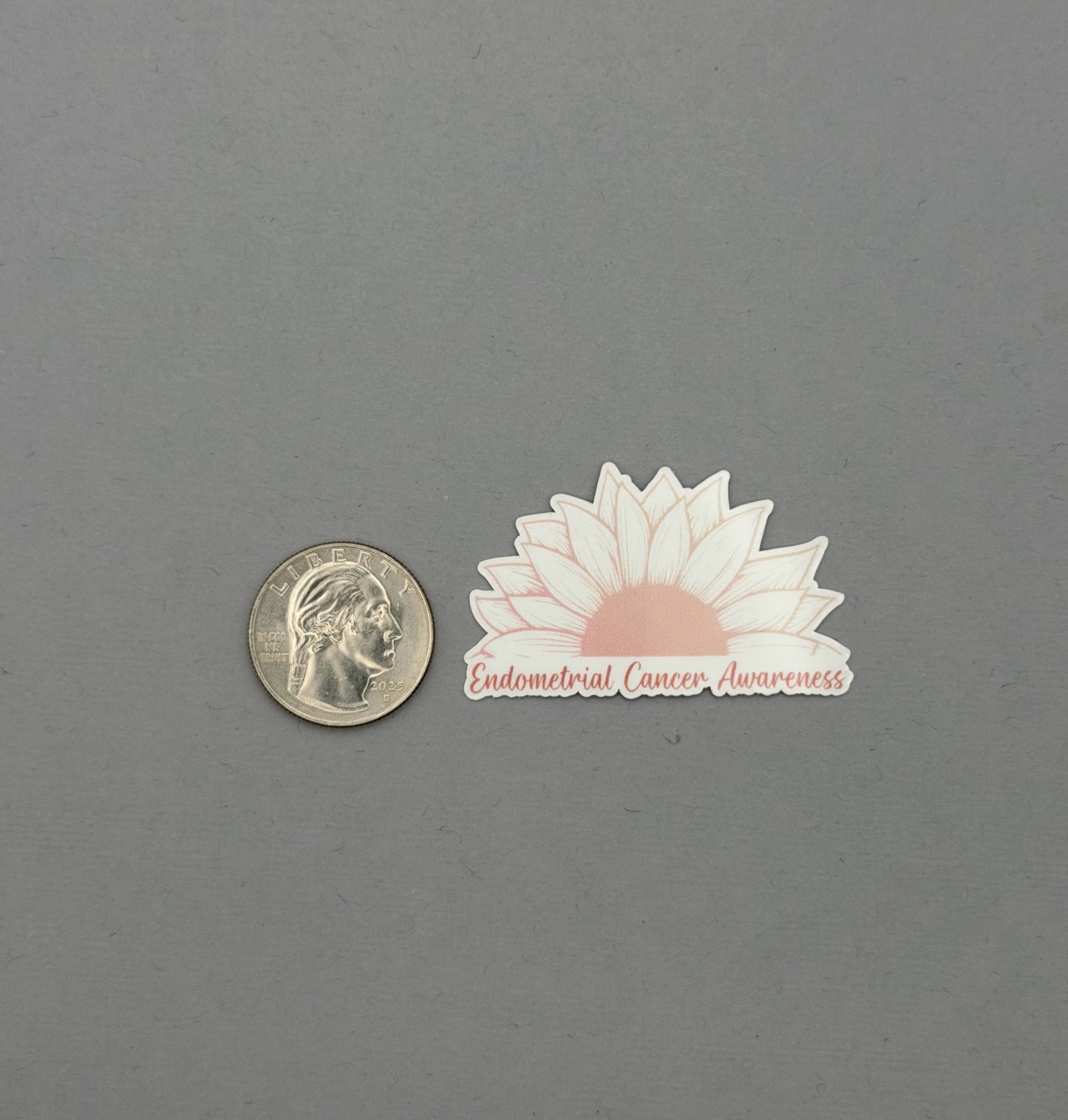 Endometrial Cancer Awareness Sunflower Sticker or Magnet