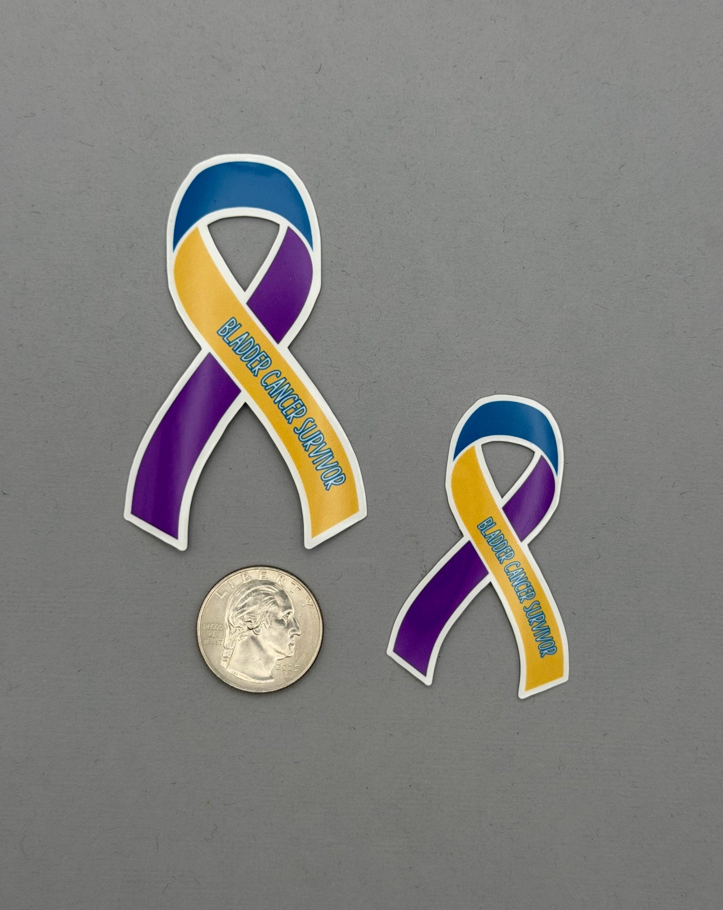 Bladder Cancer Survivor Ribbon Sticker or Magnet