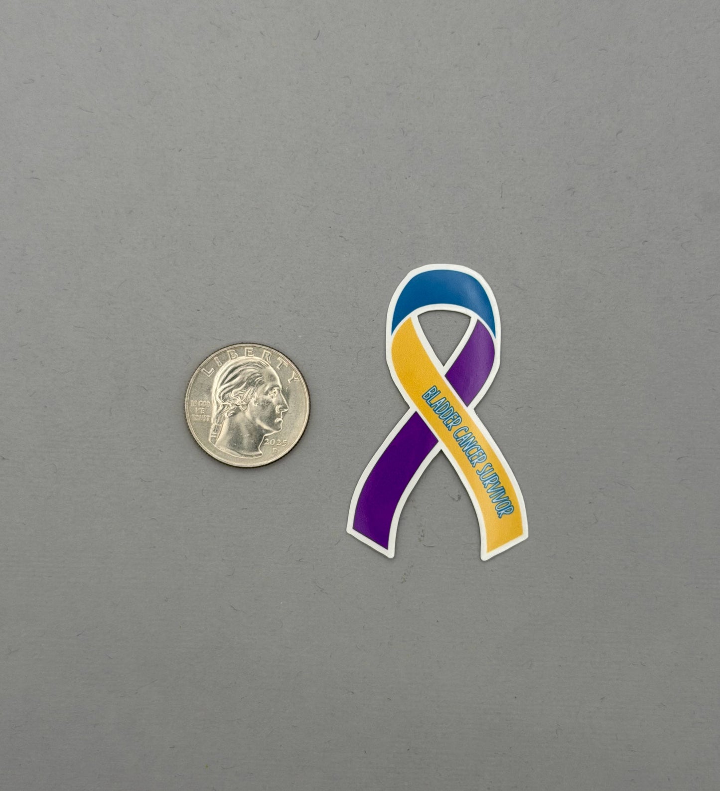 Bladder Cancer Survivor Ribbon Sticker or Magnet