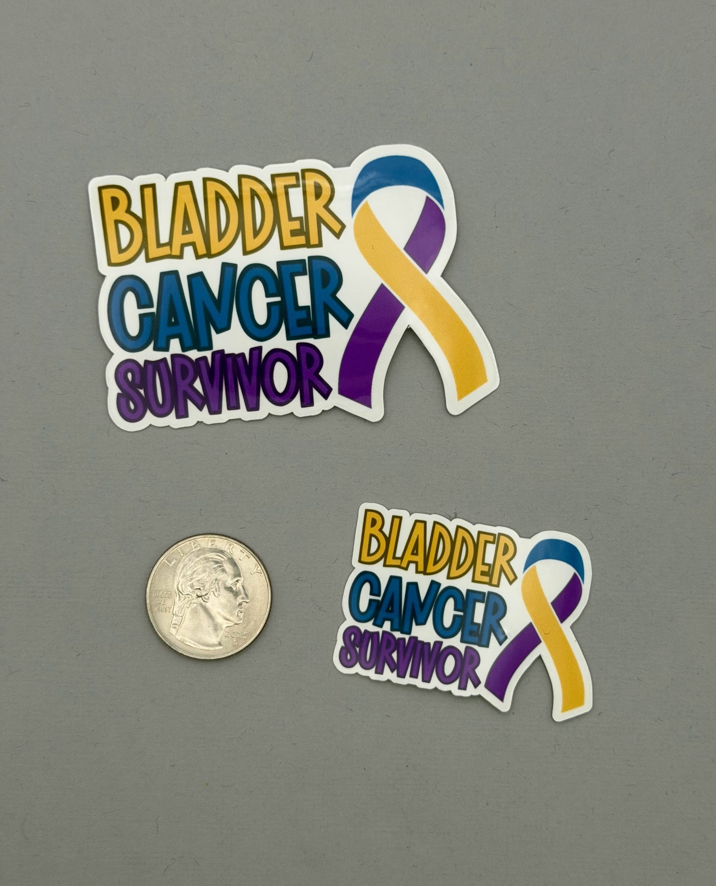 Bladder Cancer Survivor with Ribbon Sticker or Magnet