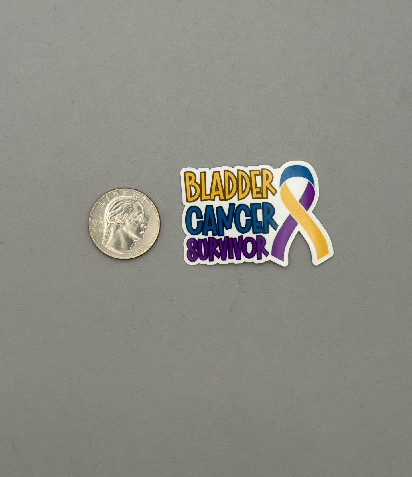Bladder Cancer Survivor with Ribbon Sticker or Magnet