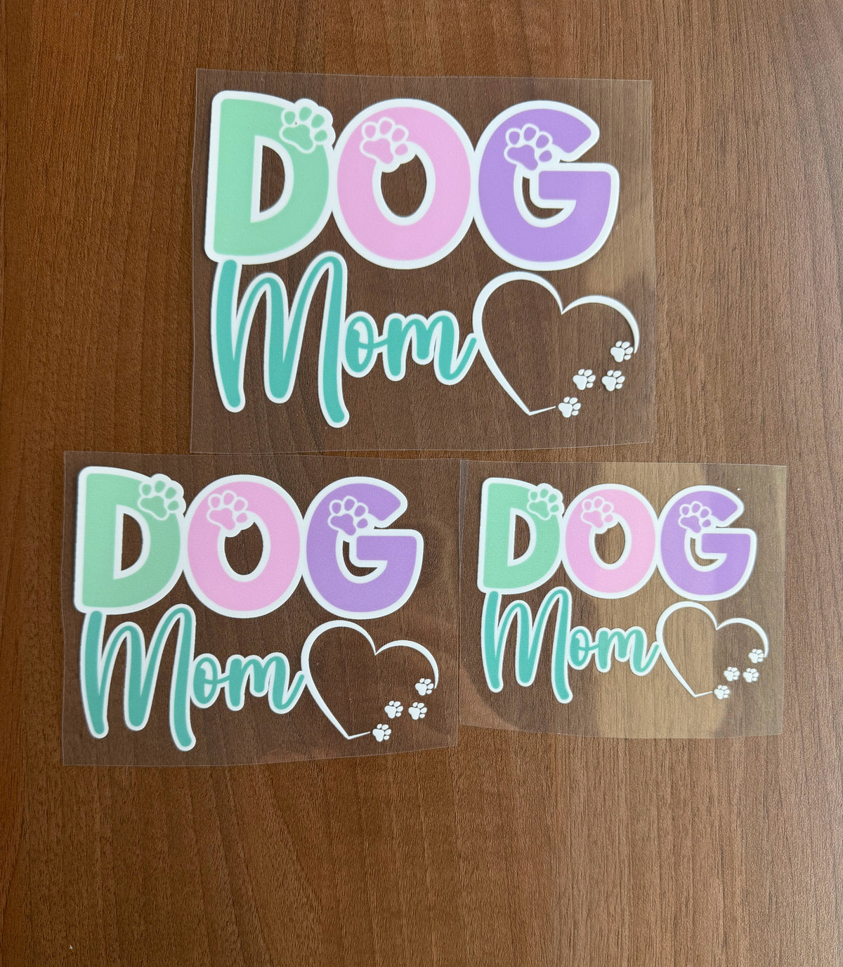 Dog Mom Car Decal - Green, Pink and Purple
