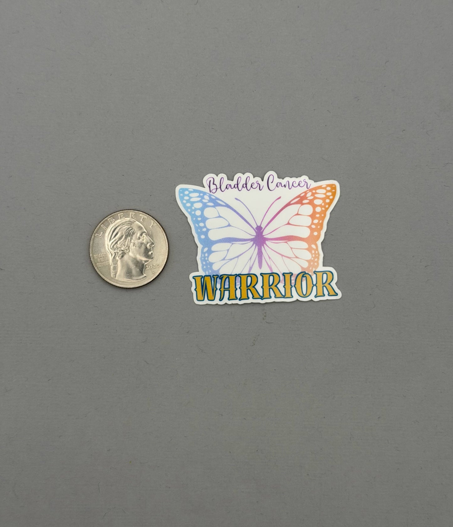 Bladder Cancer Warrior Butterfly Sticker or Magnet