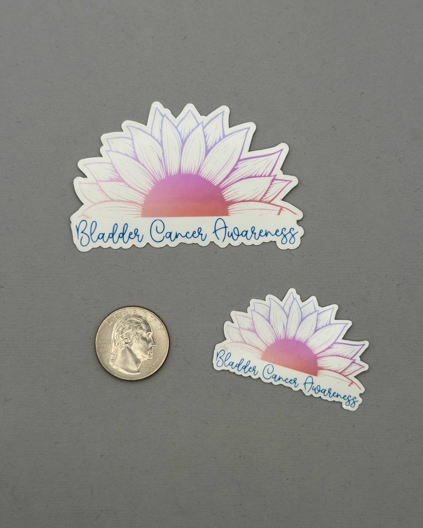 Bladder Cancer Awareness Sunflower Sticker or Magnet