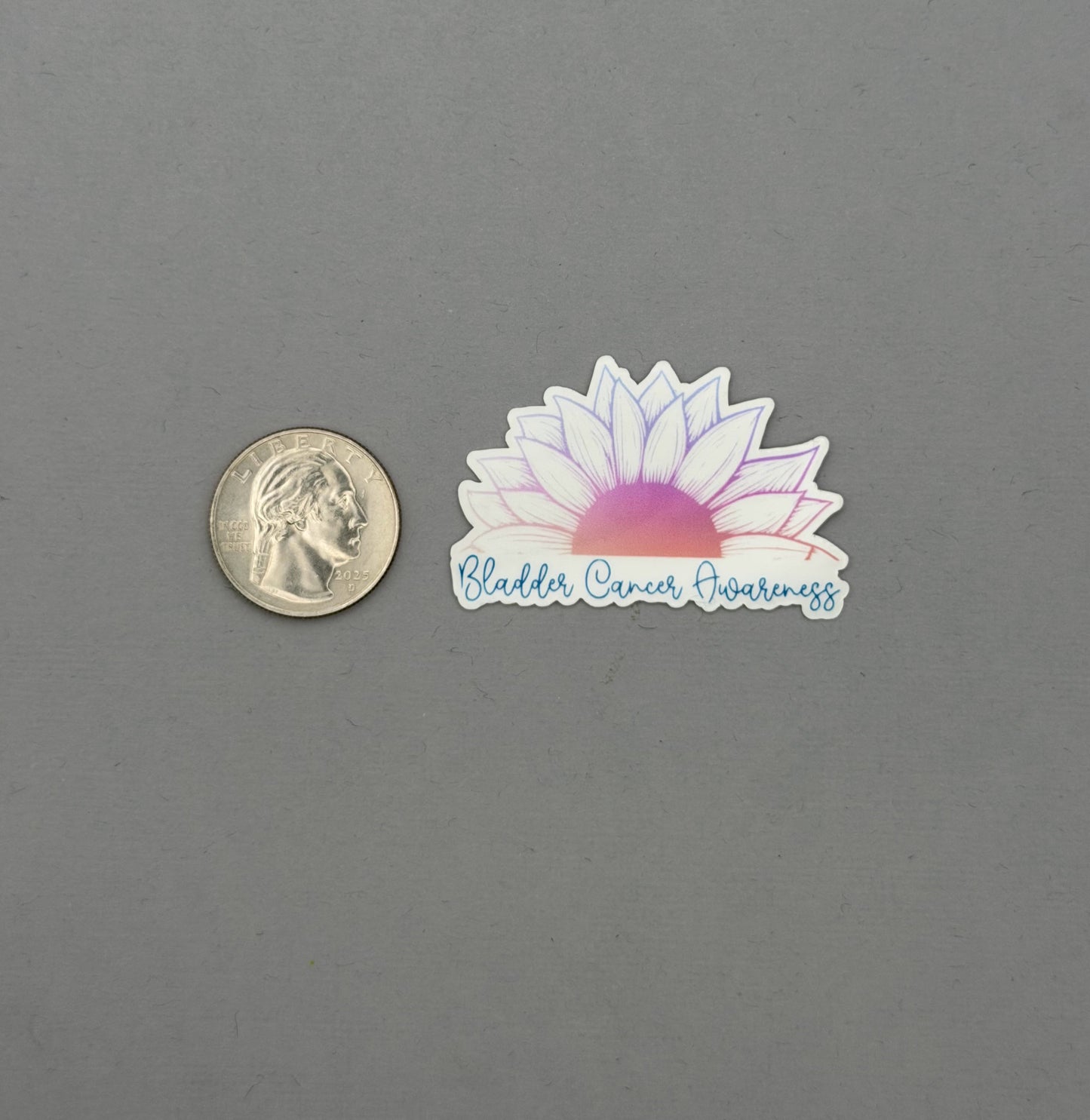 Bladder Cancer Awareness Sunflower Sticker or Magnet