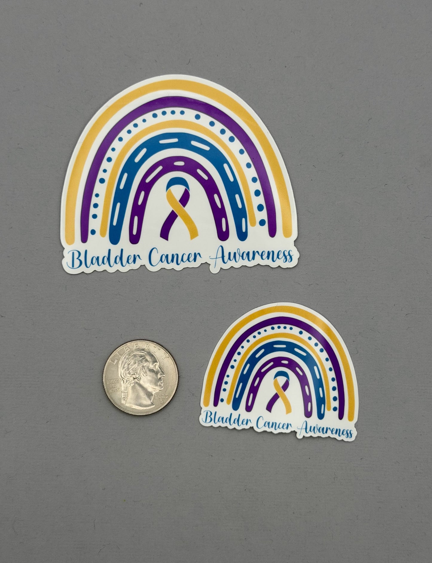 Bladder Cancer Awareness Rainbow Sticker or Magnet
