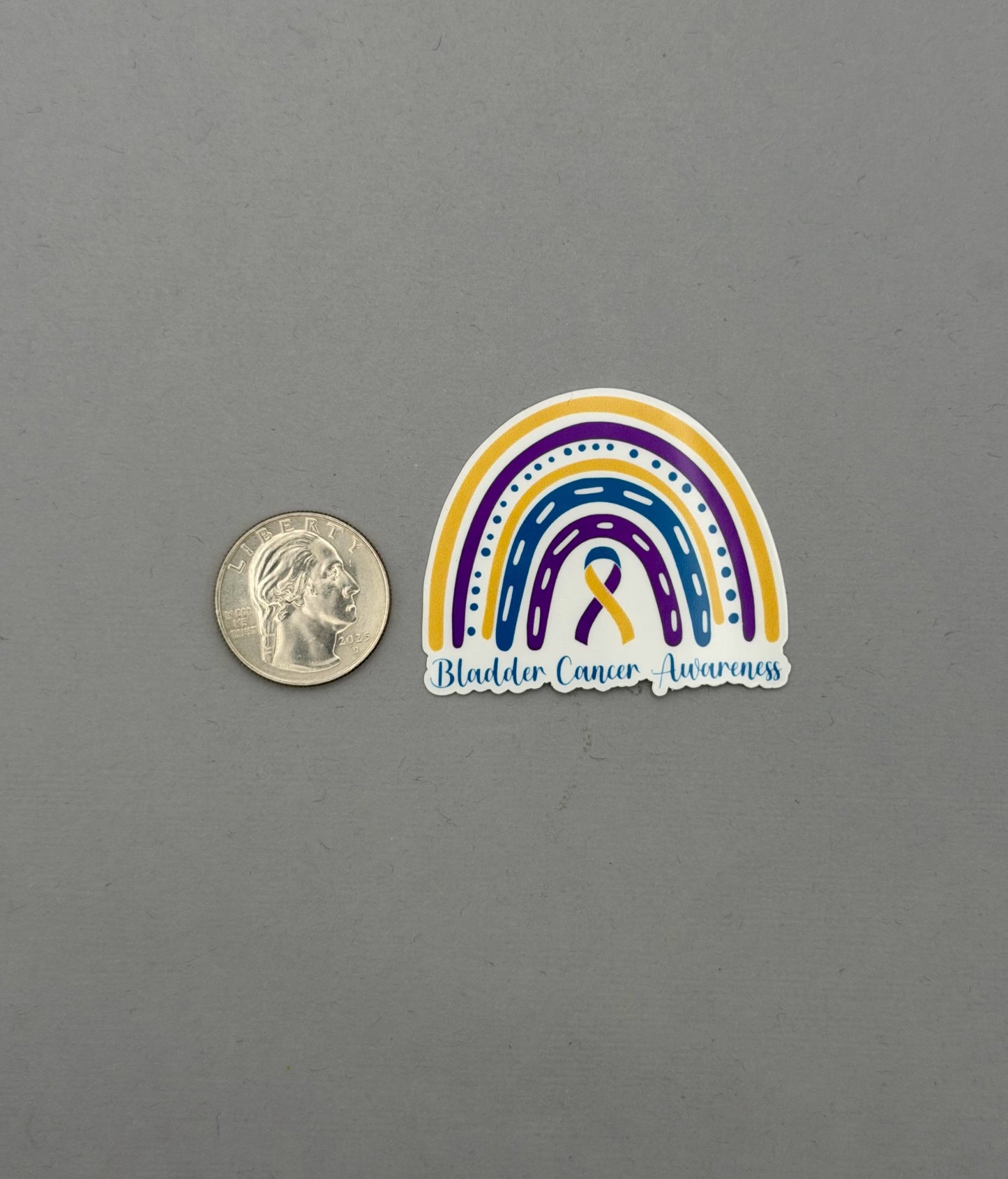 Bladder Cancer Awareness Rainbow Sticker or Magnet
